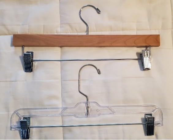 HOUSE DAY Heavy Duty Clear Pants Hangers 25 Pack, 14'' Skirt Hangers | No-Mark Clip Hangers with Stronger Grip, Adjustable Clips for Jeans, Pants, Skirts and Shorts, Bulk Closet Hangers customer photo 1