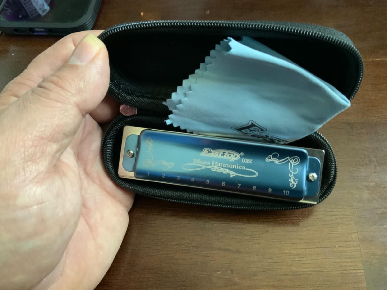 East top Harmonica Key of C, 10 Holes 008K Diatonic Mouth Organ with Blue Case, Standard Harmonica For Adults, Professionals, Beginners and Students, as a Gift customer photo 1