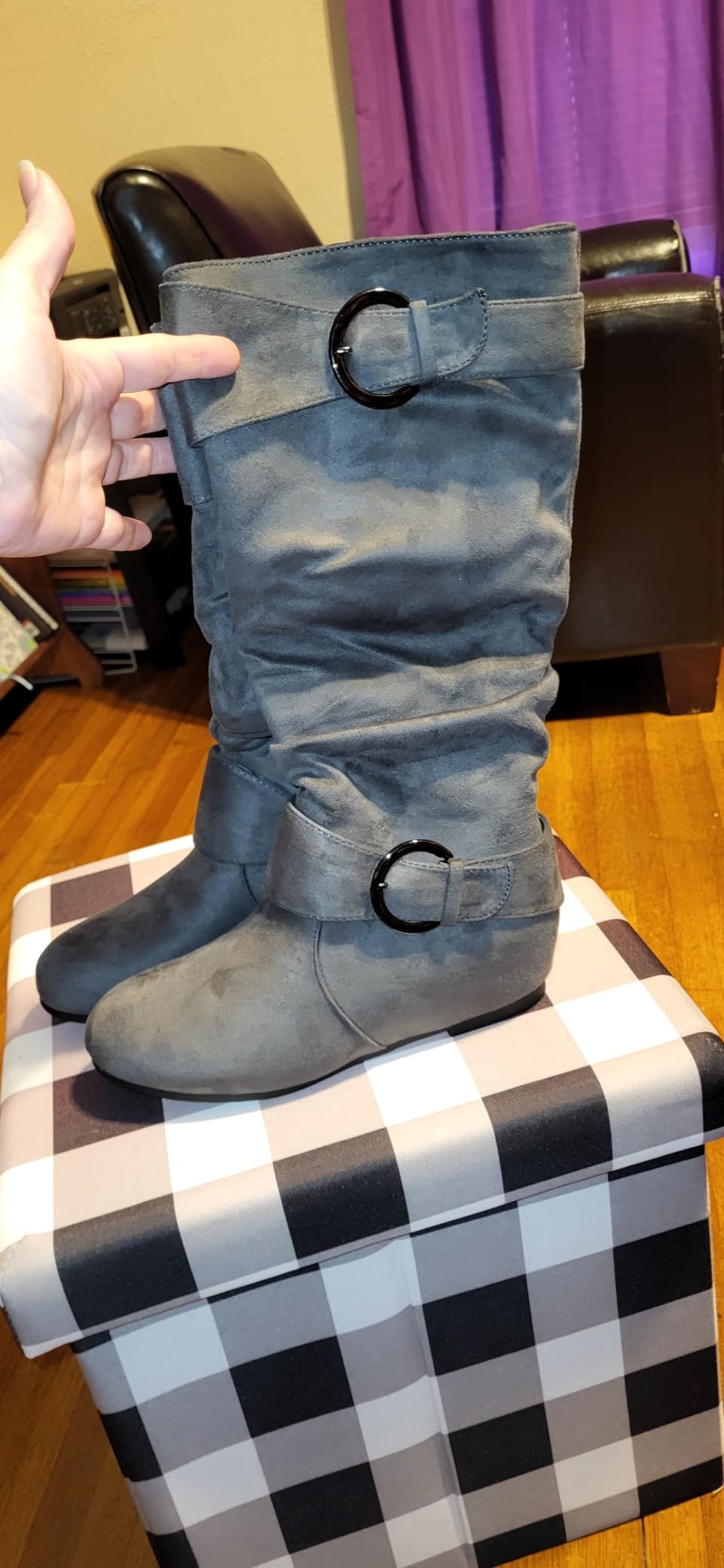 DREAM PAIRS Women's Knee High Low Hidden Wedge Boots customer photo 1