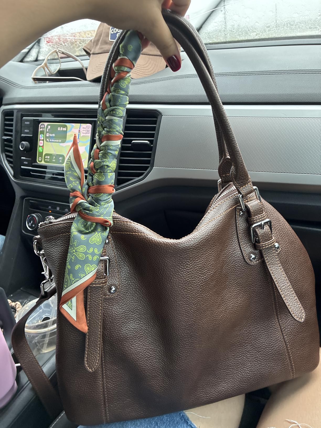 HESHE Leather Purses and Handbag for Women Shoulder Bag Tote Top Handle Bag customer photo 2