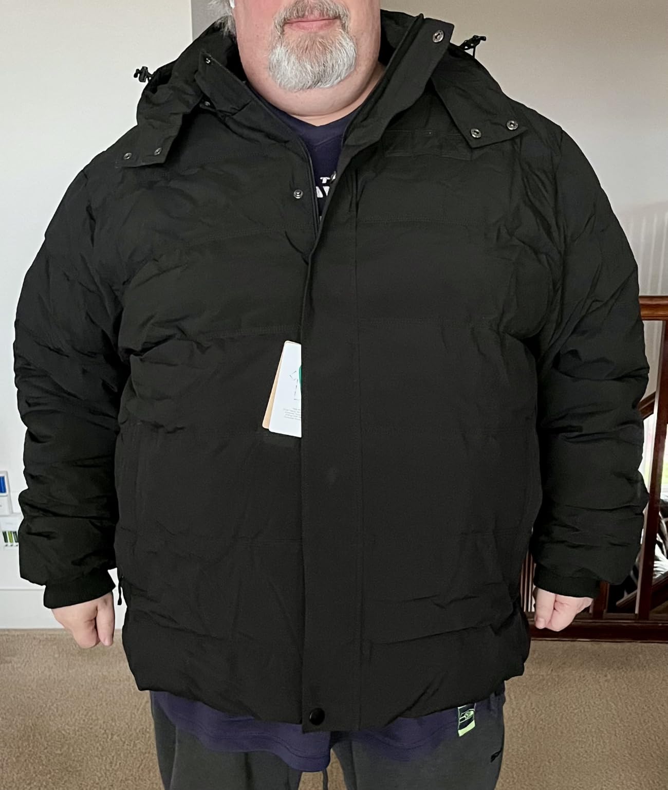 wantdo Men's Puffer Jacket Warm Winter Coat Waterproof Hooded Winter Jacket customer photo 1