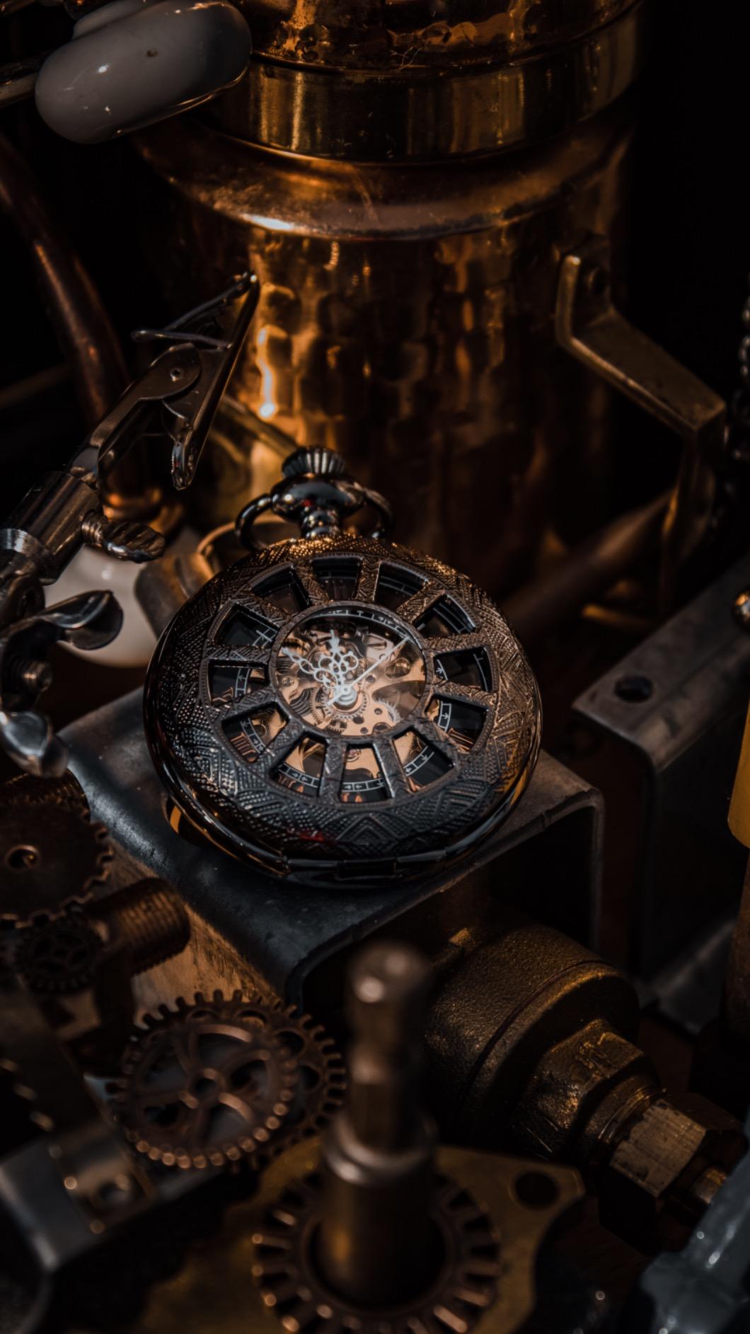 SIBOSUN Pocket Watch Mechanical Skeleton Antique Men Bronze Roman Numerals Hand Wind customer photo 2