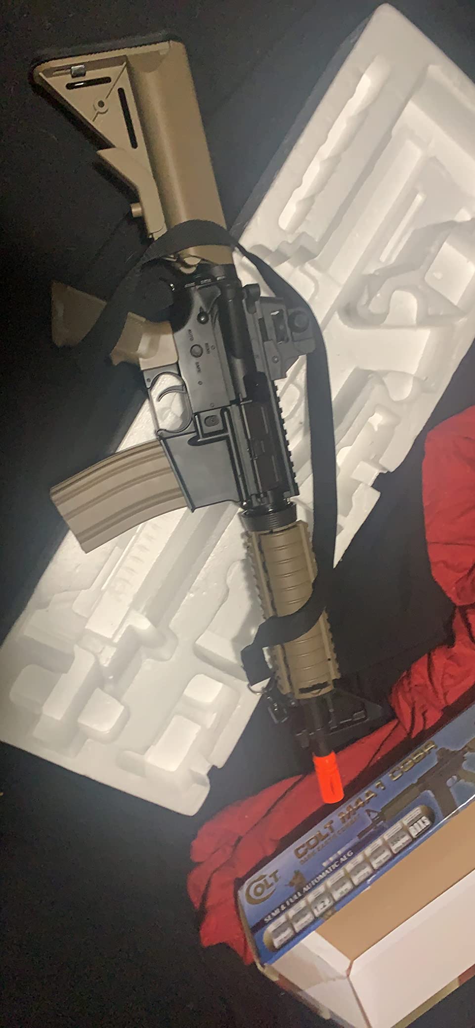 SOFT AIR USA Colt M4A1 M4 CQBR AEG Electric Airsoft Rifle with Adjustable Hop-Up, Dark Earth/Tan, 453 FPS customer photo 1