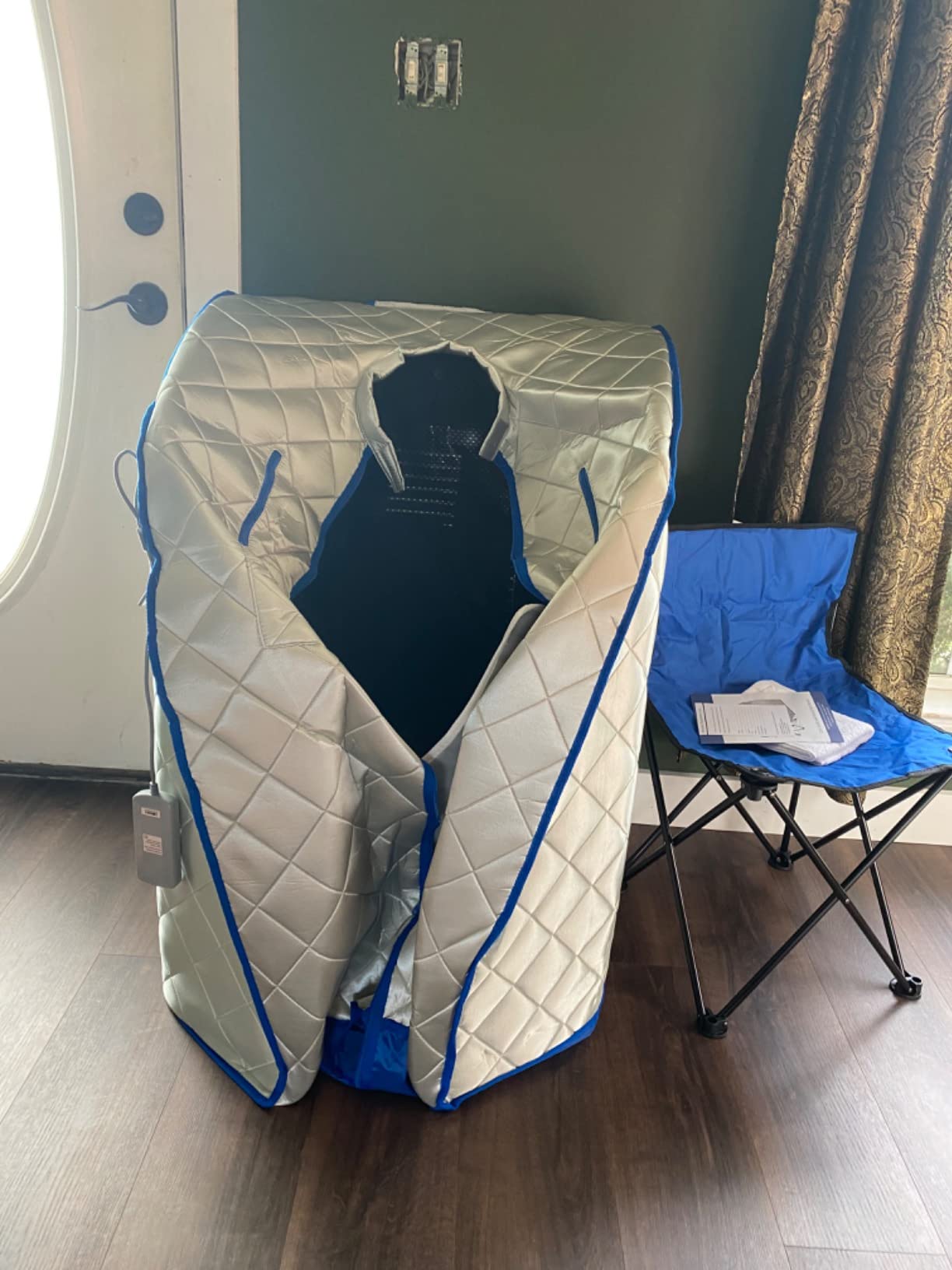 Durasage Infrared IR Far Portable Indoor Personal Spa Sauna with Heating Foot Pad and Chair, X-Large, Silver customer photo 1