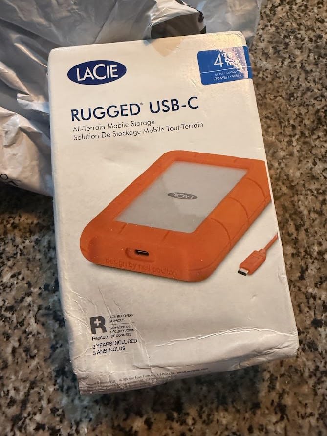LaCie Rugged USB-C, 4TB, Portable External Hard Drive, Drop, Shock, Dust, Rain Resistant, for Mac & PC (STFR4000800) customer photo 2
