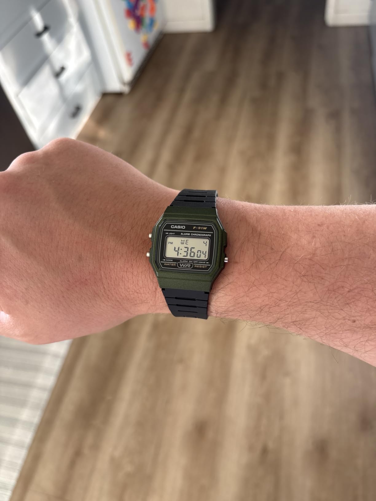 Casio F91W Series Digital Watch, Water Resistant, LED Light, 1/100 SEC Stopwatch, 7 Year Battery customer photo 1