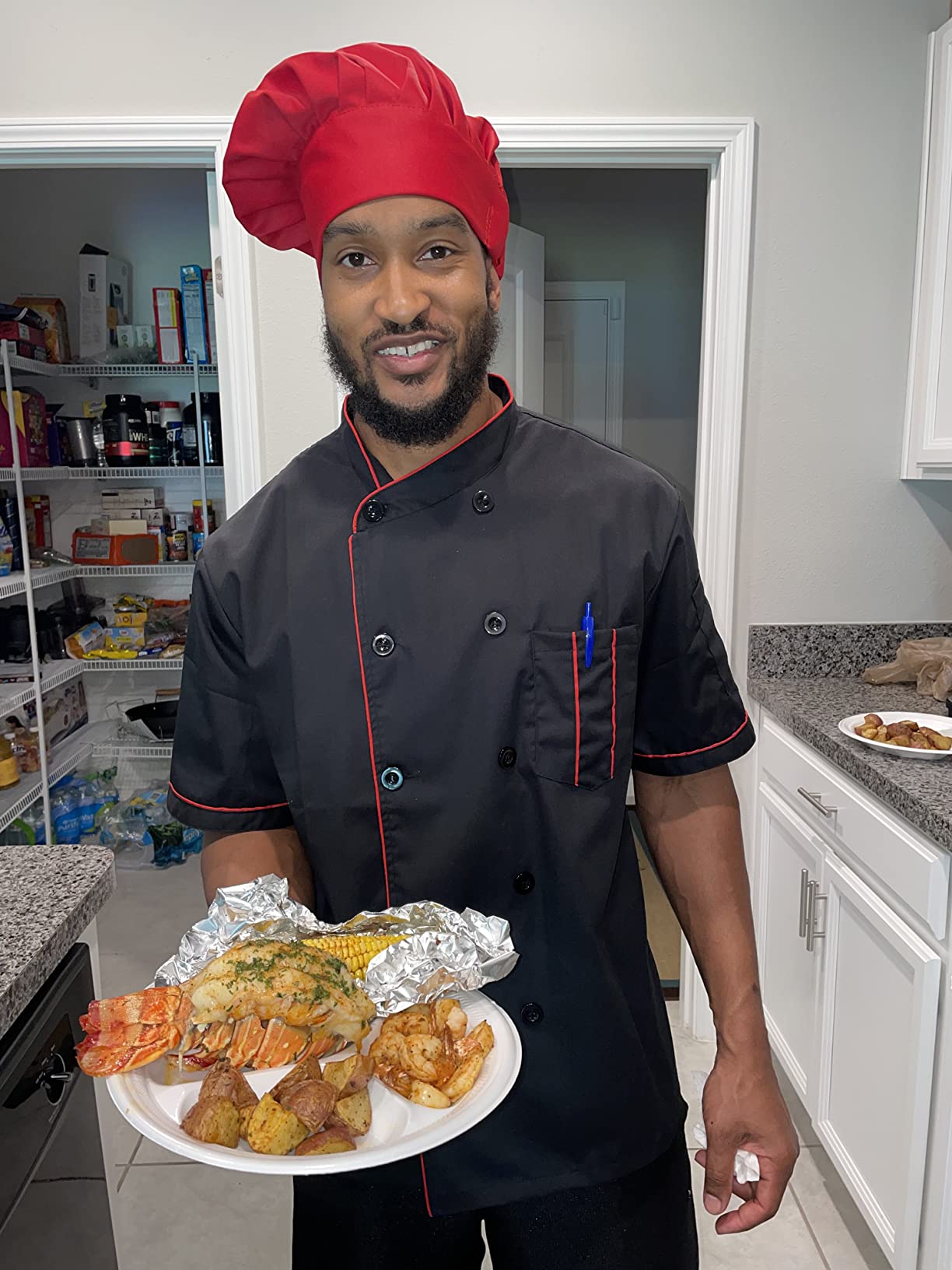 TopTie Unisex Short Sleeve Chef Coat Jacket customer photo 2