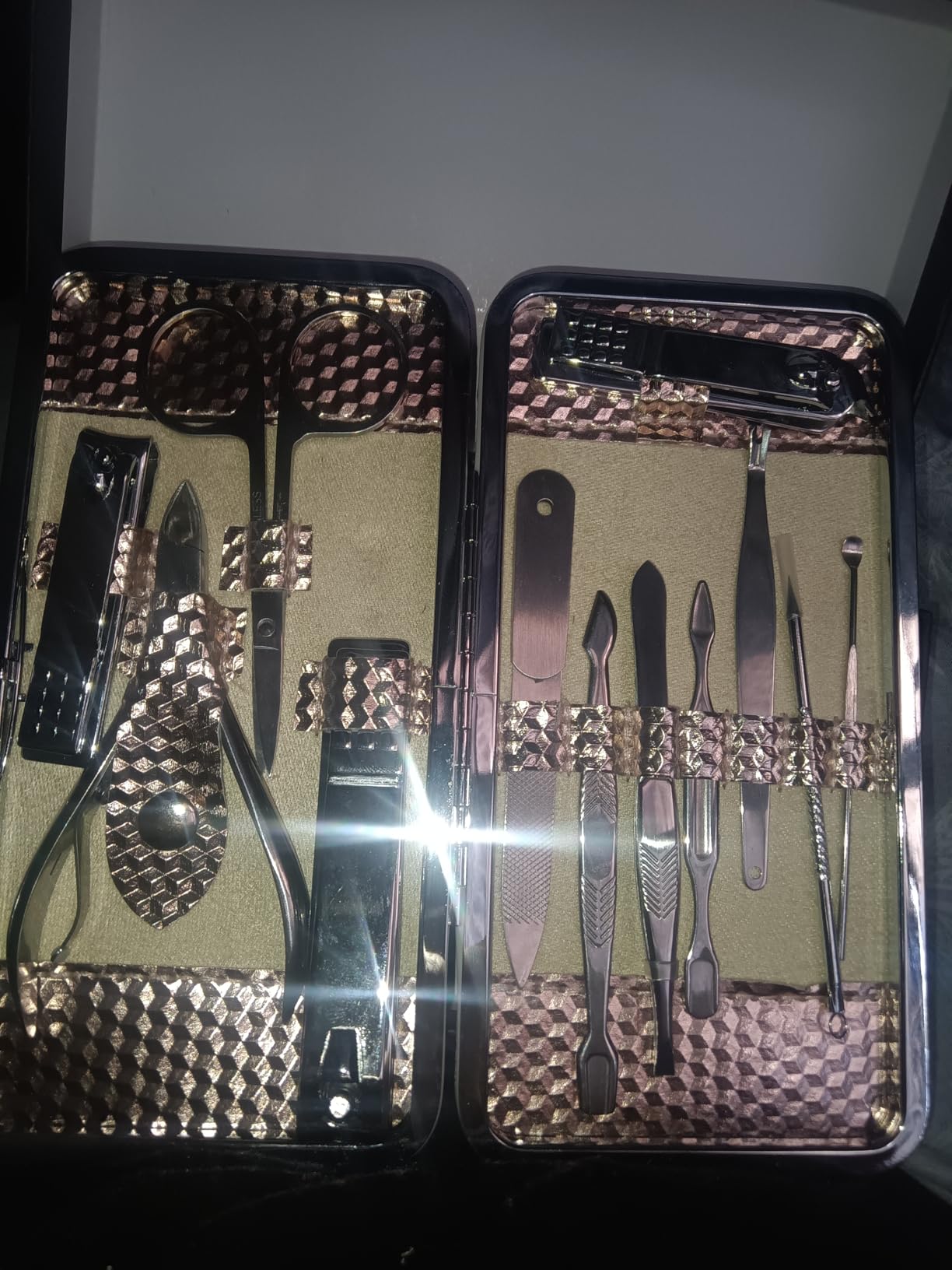 Manicure Set, Stainless Steel Nail Clipper Set with Luxurious Travel Case customer photo 2
