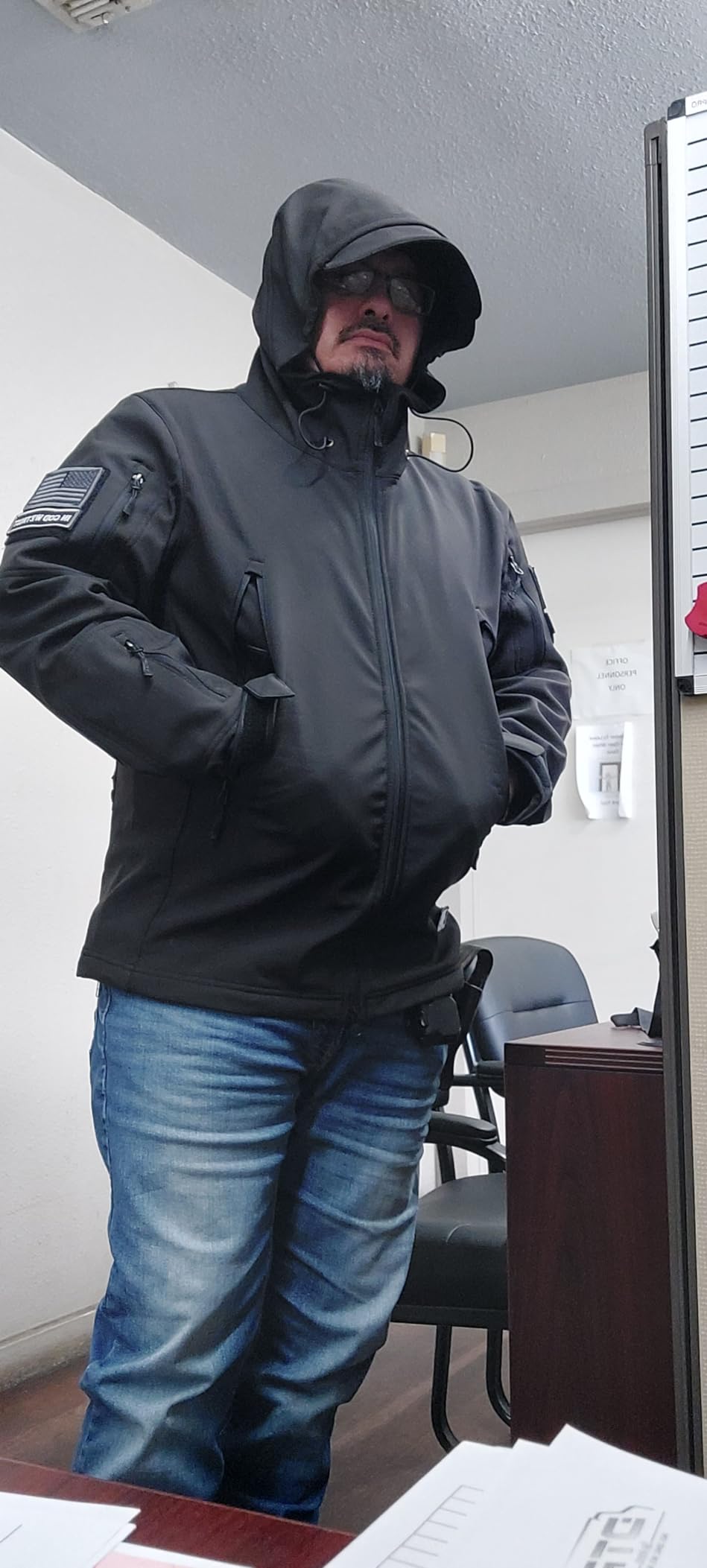 FREE SOLDIER Men's Hooded Waterproof Softshell Jacket customer photo 1