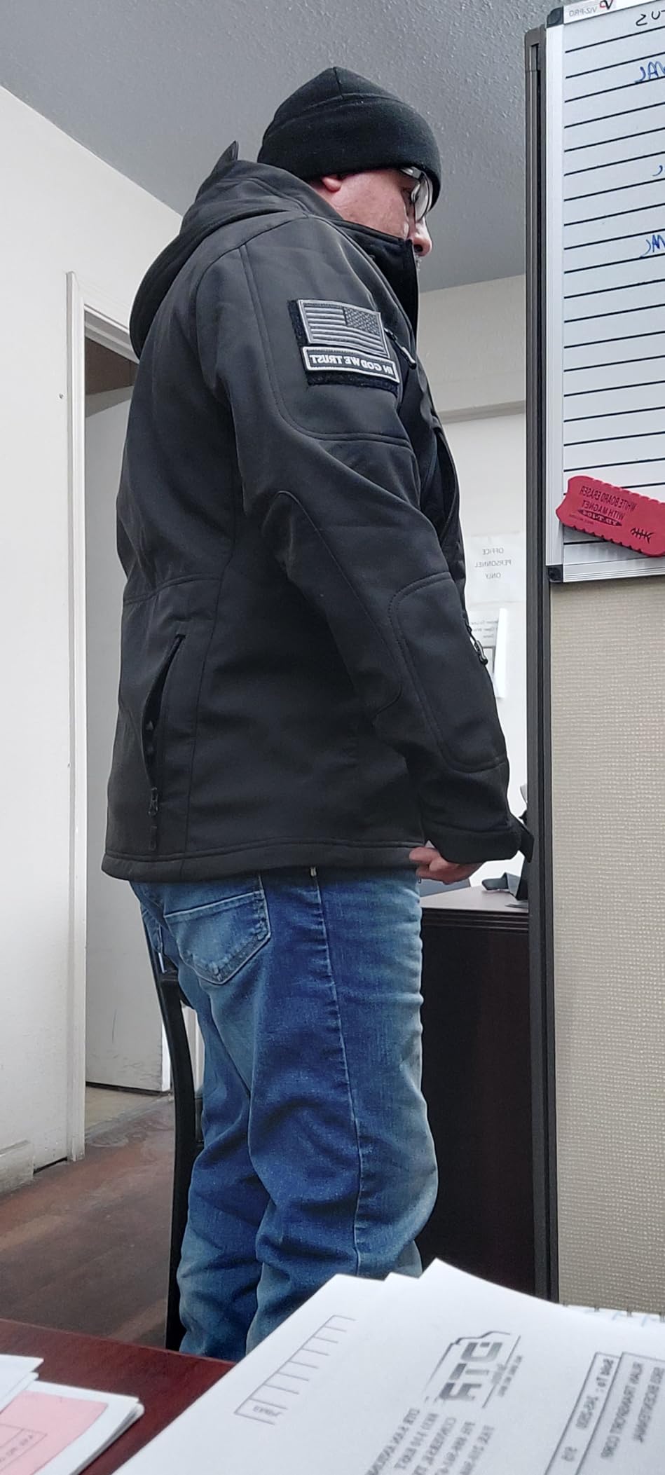 FREE SOLDIER Men's Hooded Waterproof Softshell Jacket customer photo 2