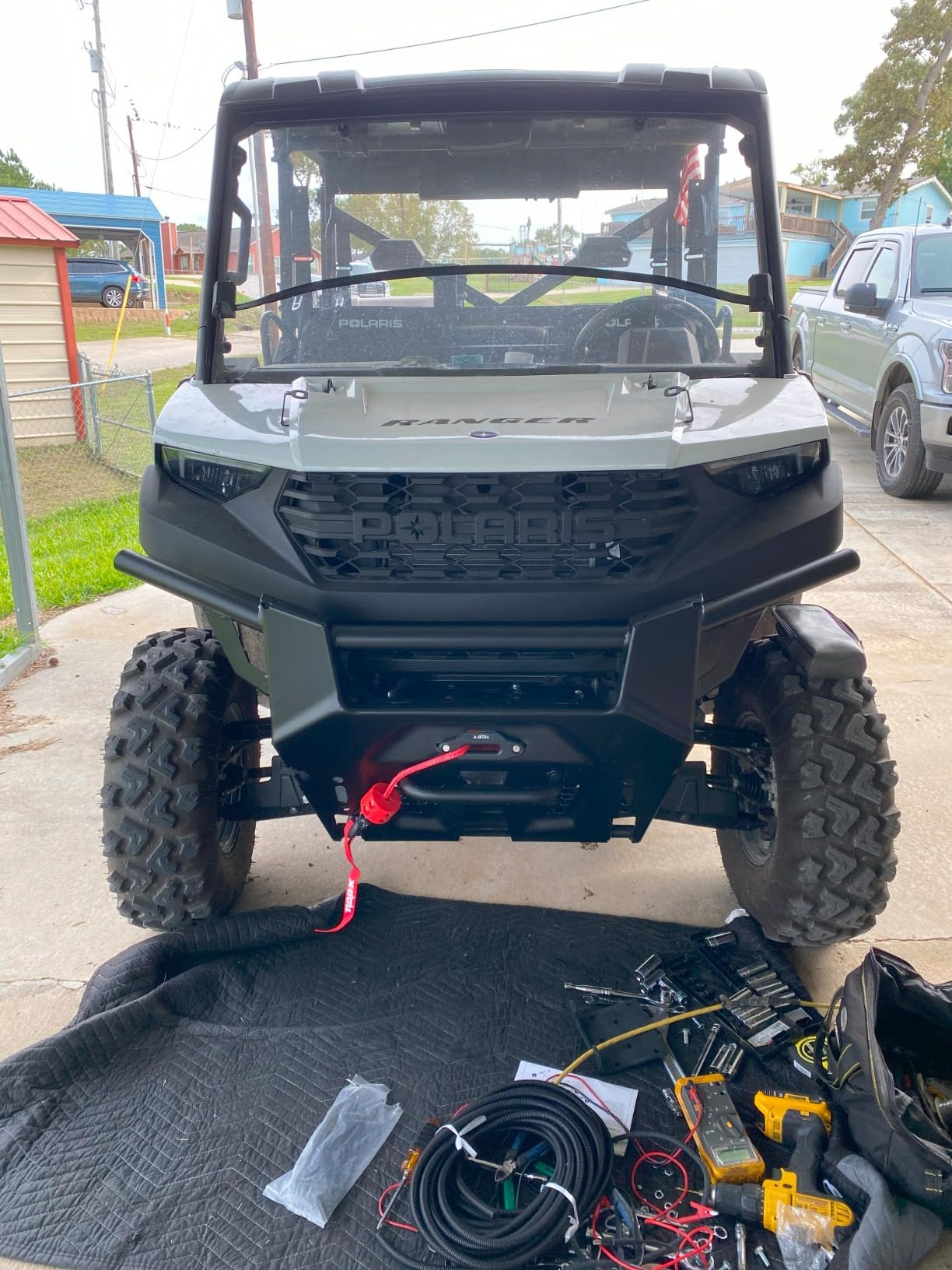 X-BULL 4500 lbs Winch 12V Electric Winch Kits with Fairlead, ATV/UTV Winch with Waterproof Synthetic Rope Winch with Wireless Remotes and Mounting Bracket customer photo 2