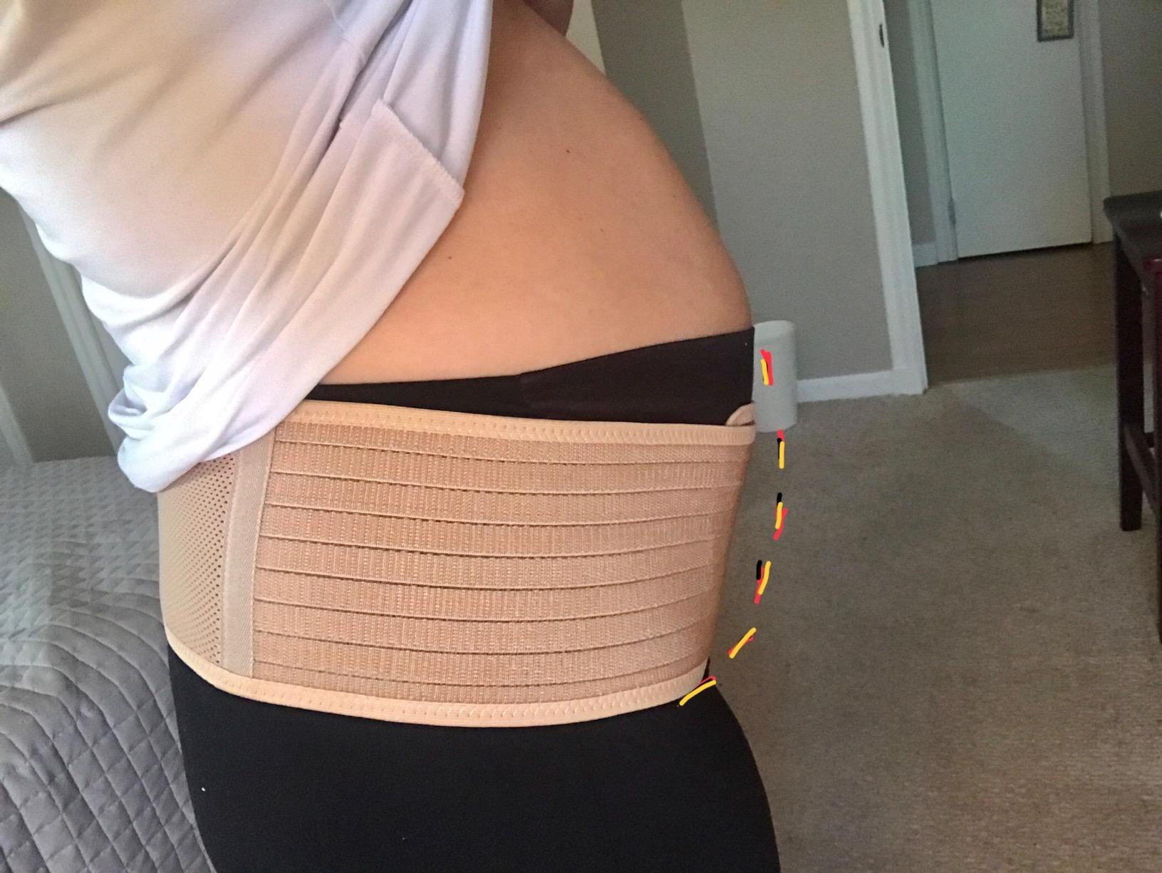 Jill & Joey Maternity Belt - Belly Band for Pregnant Women - Back Brace & Belly Support - Pregnancy Must-Have - Back Pain Relief (Beige, Medium) customer photo 1