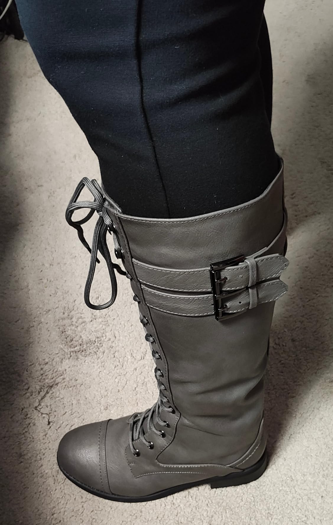 DREAM PAIRS Women's Knee High Riding Combat Boots customer photo 1