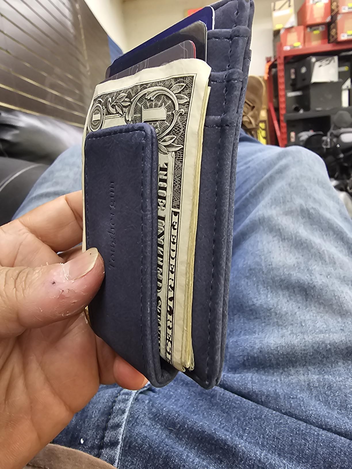 Toughergun Slim Wallet for Men RFID Blocking Money Clip, Minimalist Front Pocket Credit Card Holder, Magnetic Thin Mens Wallets with ID Window customer photo 1