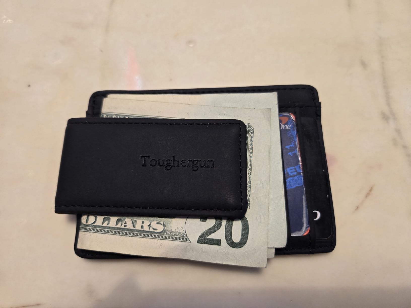 Toughergun Slim Wallet for Men RFID Blocking Money Clip, Minimalist Front Pocket Credit Card Holder, Magnetic Thin Mens Wallets with ID Window customer photo 2