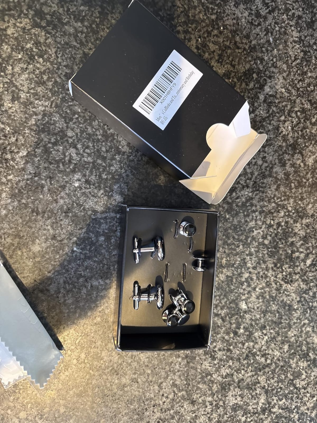 HAWSON Men’s Cufflinks and Tuxedo Studs Set with Gift Box; Men’s Jewelry or Accessories Suitable for Black Suit White Shirts Vest and Red Bow tie on Wedding or Anniversary and Birthday customer photo 2
