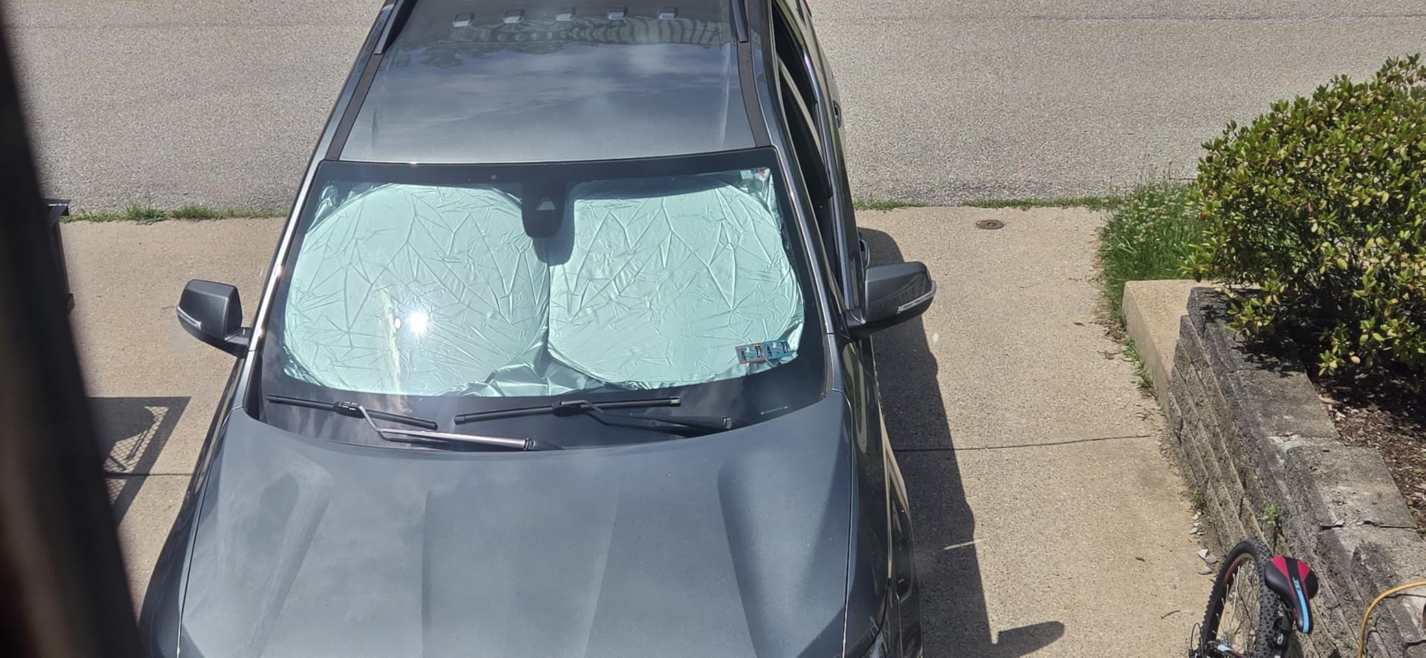 Magnelex Car Windshield Sunshade – Double-Layer Design for 2X Heat Blocking, Blocks UV Rays, Foldable Sun Shade for Cars, Trucks & SUVs, Keeps Interior Cooler, Medium (59 x 31 in) customer photo 2