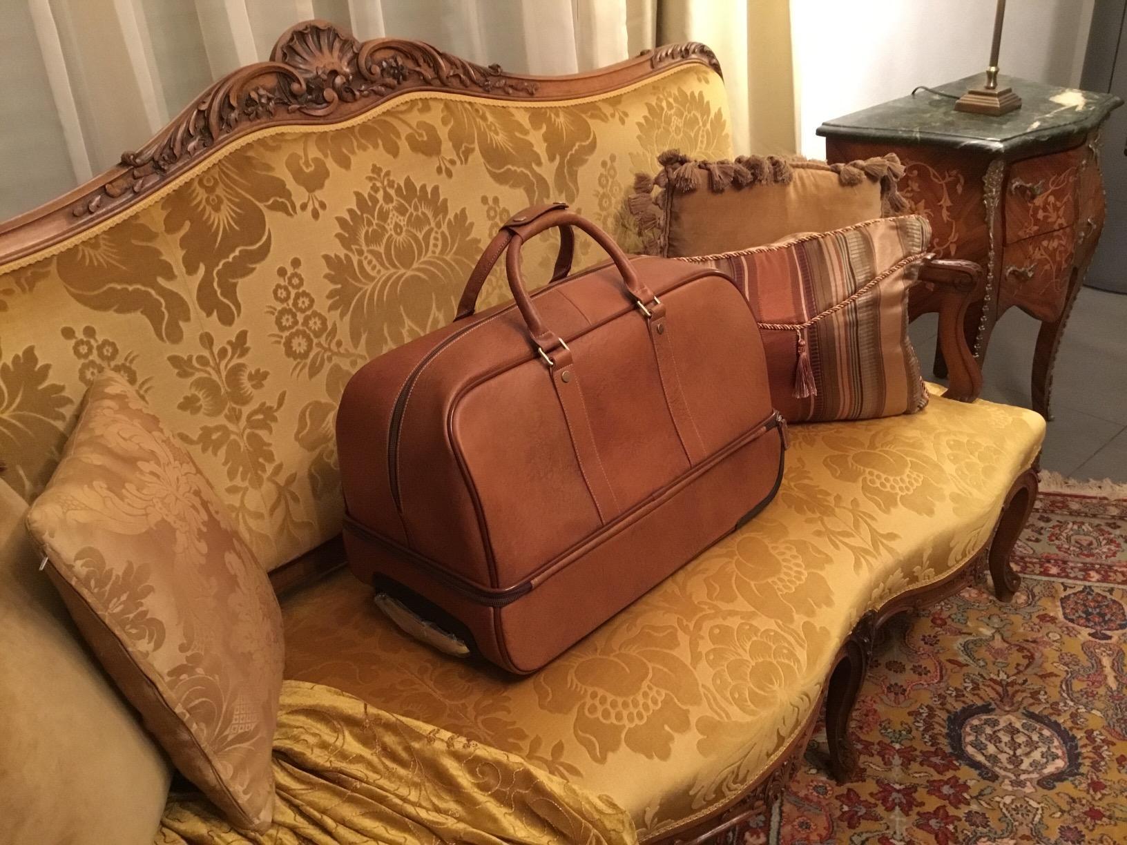 Leathario Leather Luggage travel duffle bag weekend overnight bag rolling suitcase customer photo 2