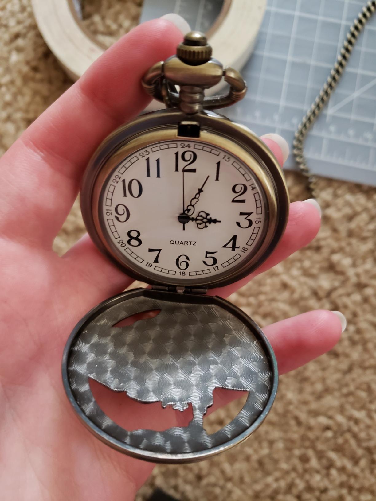 Top Fashion Watches Vintage Bronze Steam Train Mens Quartz Gift Pocket Watch with Chain customer photo 2