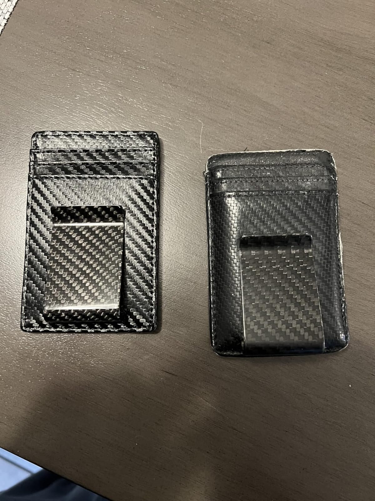 Travelambo Money Clip for Men Carbon Fiber Clip Wallet Leather Slim Minimalist Card Holder RFID Blocking (Weaved Black) customer photo 2