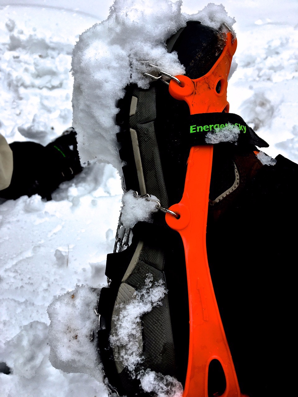 Upgraded Version of Walk Traction Ice Cleat Spikes Crampons, True Stainless Steel Spikes and Durable Silicone, Boots for Hiking On Ice & Snow Ground, Mountain customer photo 1