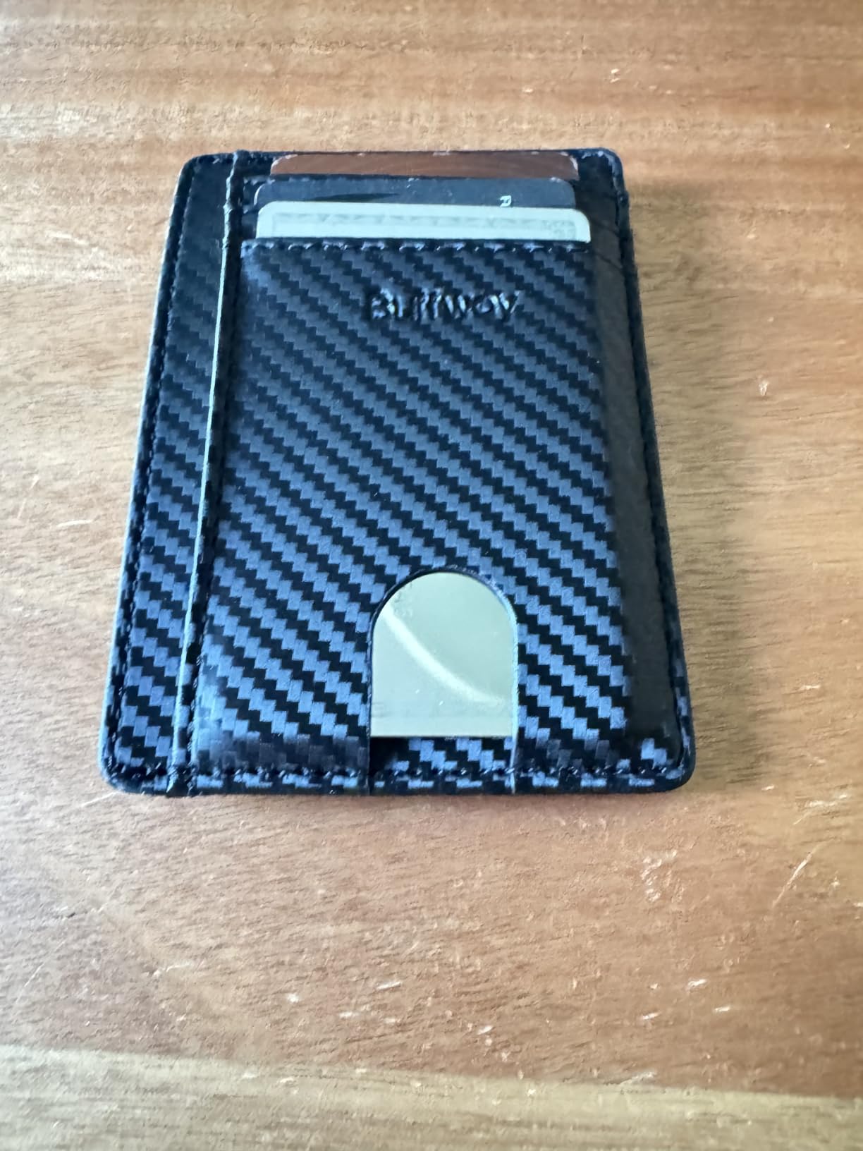 Buffway Slim Minimalist Front Pocket RFID Blocking Leather Wallets for Men and Women - Alaska Brown customer photo 1