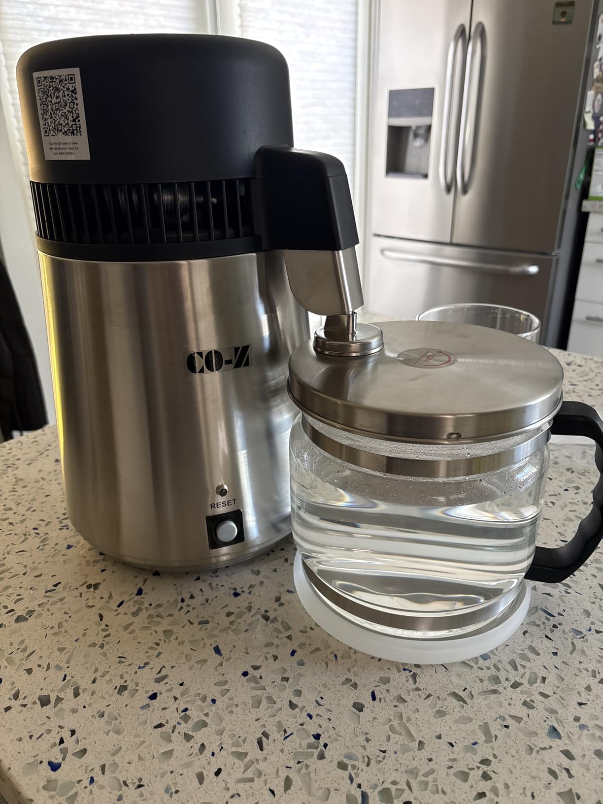 CO-Z 4L Brushed Stainless Steel 750W Countertop Water Distiller, Glass Pot customer photo 1