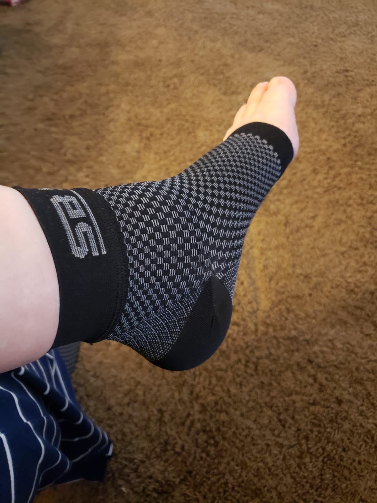 SB SOX Compression Socks for Plantar Fasciitis Relief (Purple, Medium) - Toeless Ankle Compression, All-Day Comfort customer photo 1