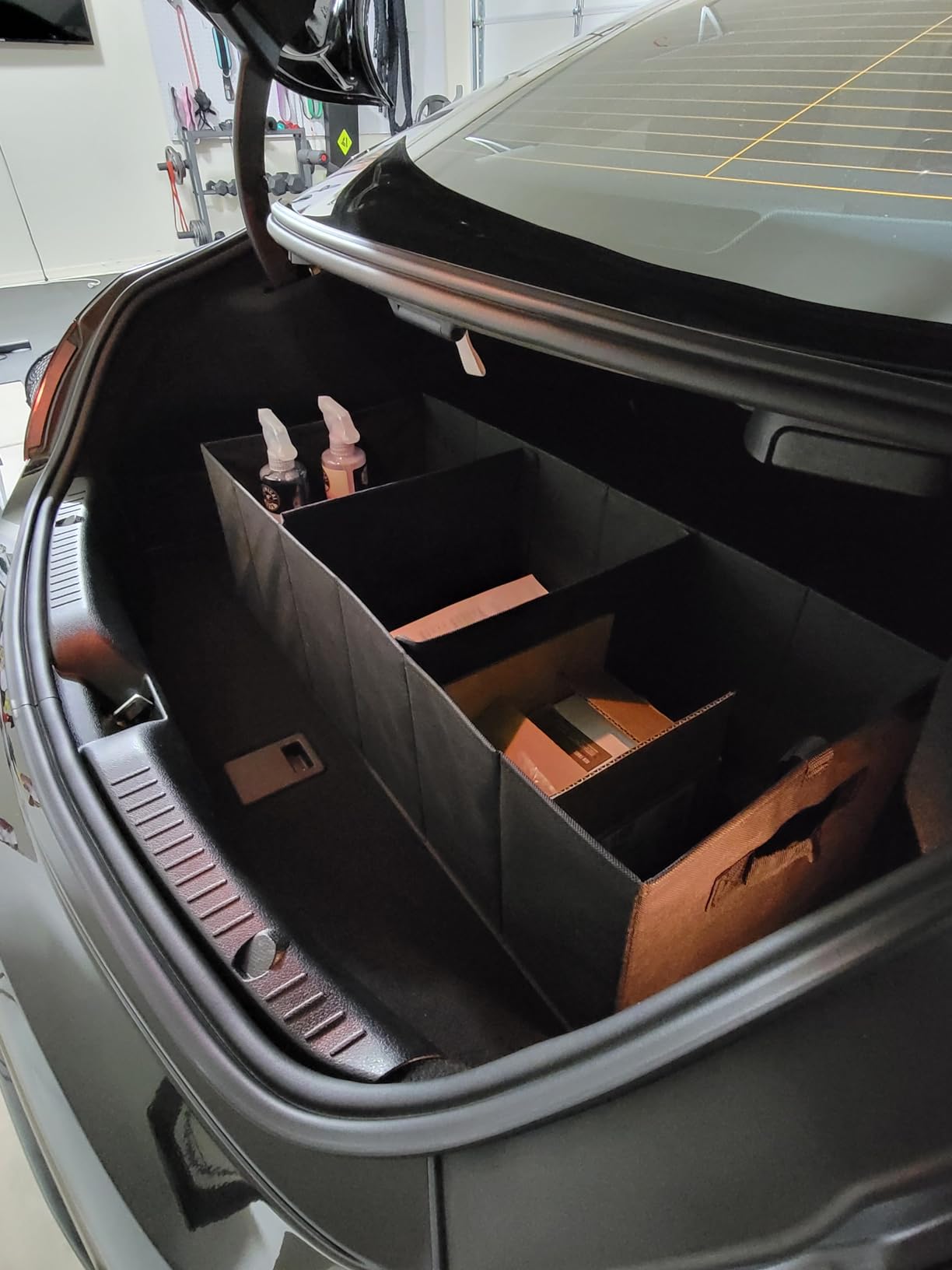 MIU COLOR Trunk Organizer for SUV, Car Organizer, Collapsible Trunk Organizer for Car, Non-Slip Bottom, Storage Organizer for Sedans, Van, Jeep, Grocery, Large 3 Compartments, Black 32