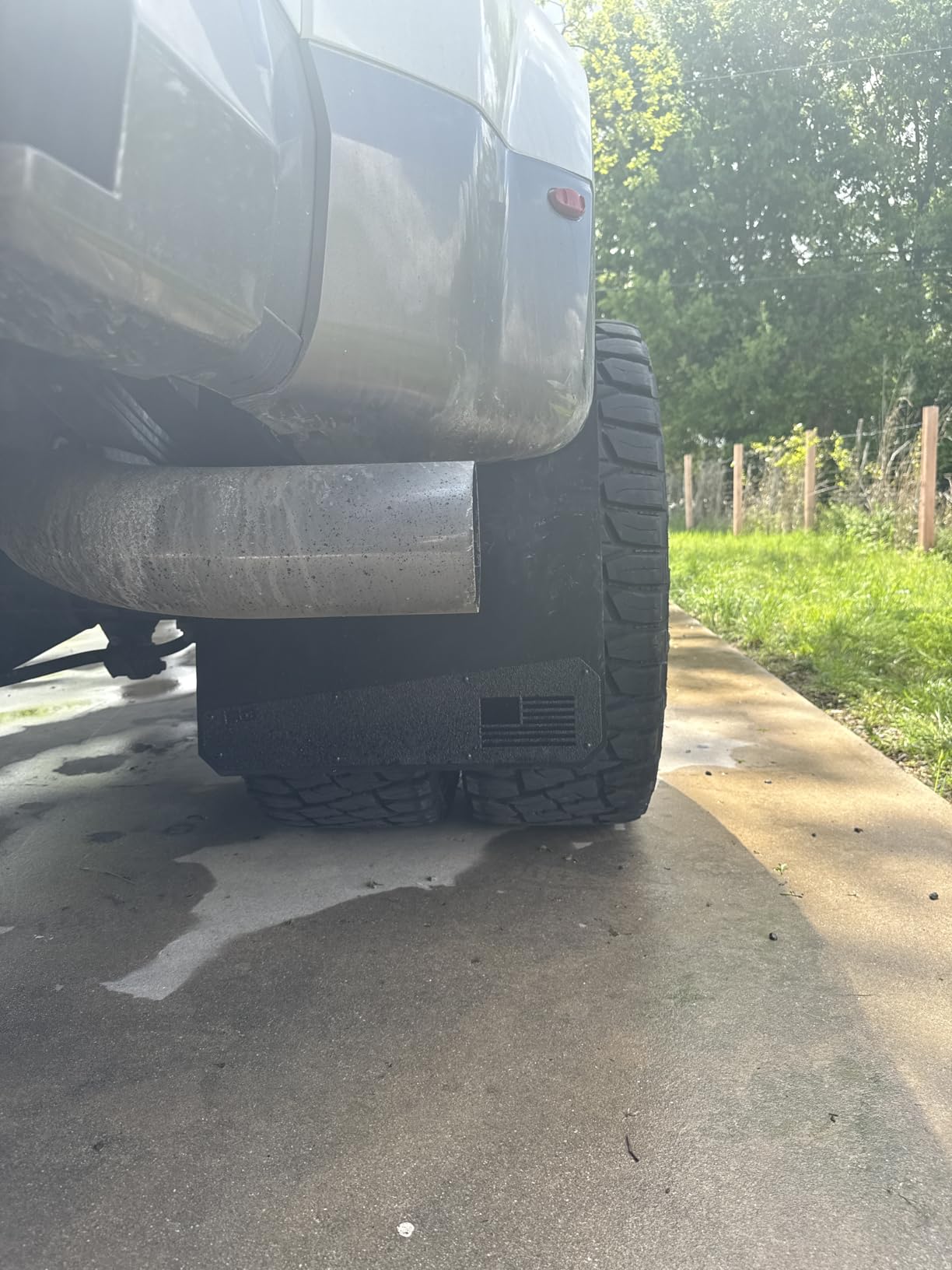 REK GEN ‘Merica Mud Flaps Dually - Heavy Duty Mud Flaps for Trucks and Dually Truck Accessories - Stainless Steel - Easy Install Splash Guard - Made in USA (Black Flag) customer photo 2