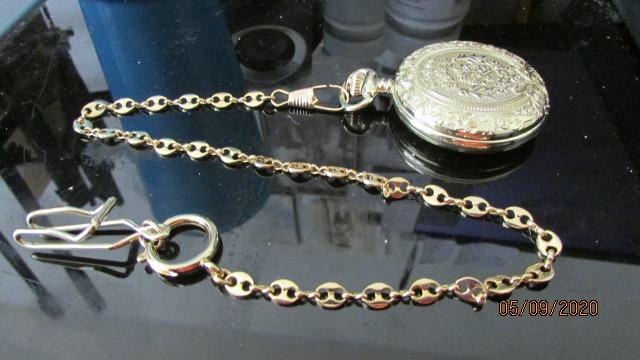 Pangda Vintage Pocket Watch Steel Men Watch with Chain for Fathers Day Xmas Present Daily Use customer photo 1
