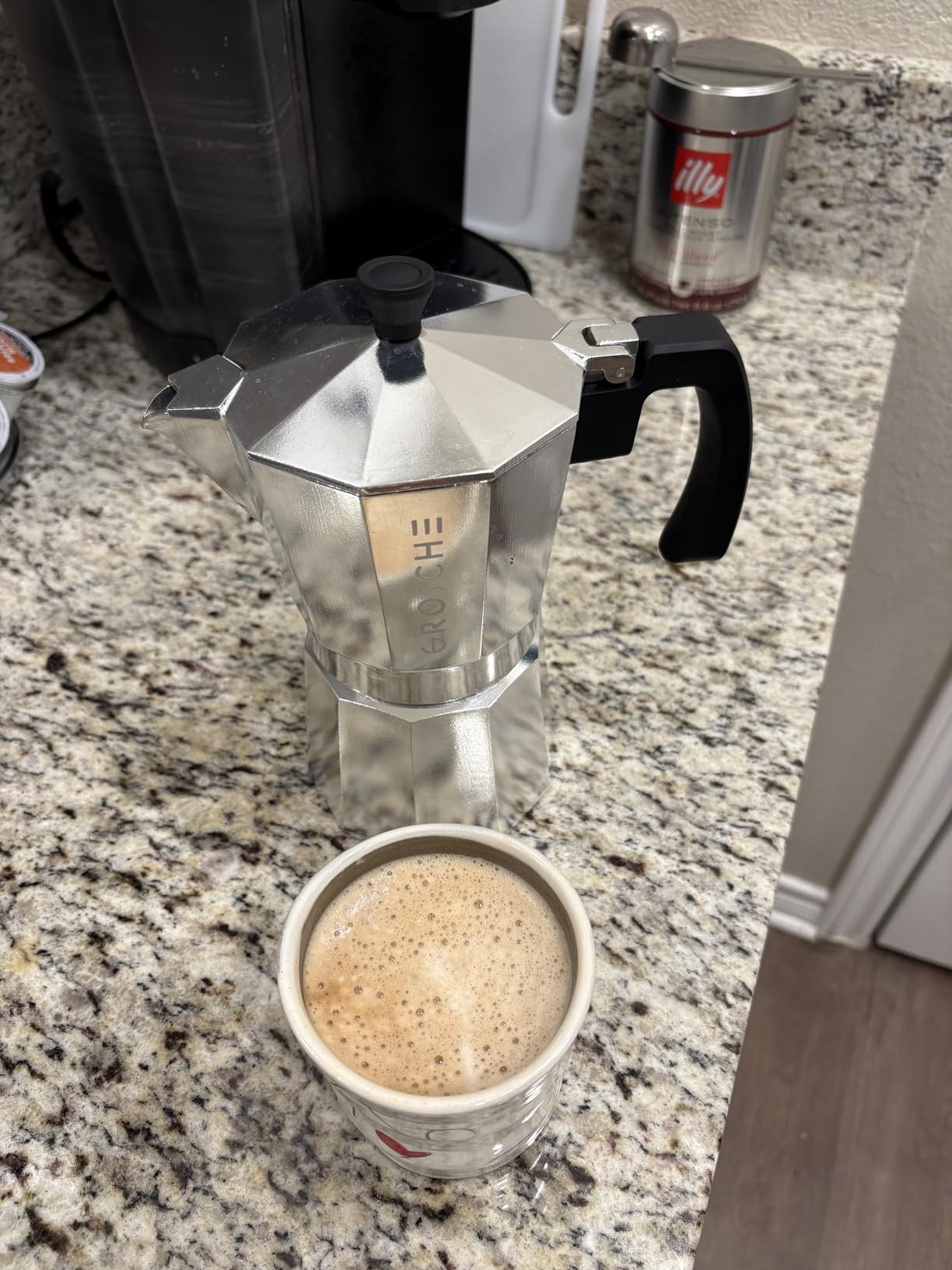 GROSCHE Milano Stovetop Espresso Maker Moka Pot 3 espresso Cup, 5 oz White | Cuban Coffee Maker And Italian Moka Pot For Stovetop Espresso customer photo 2