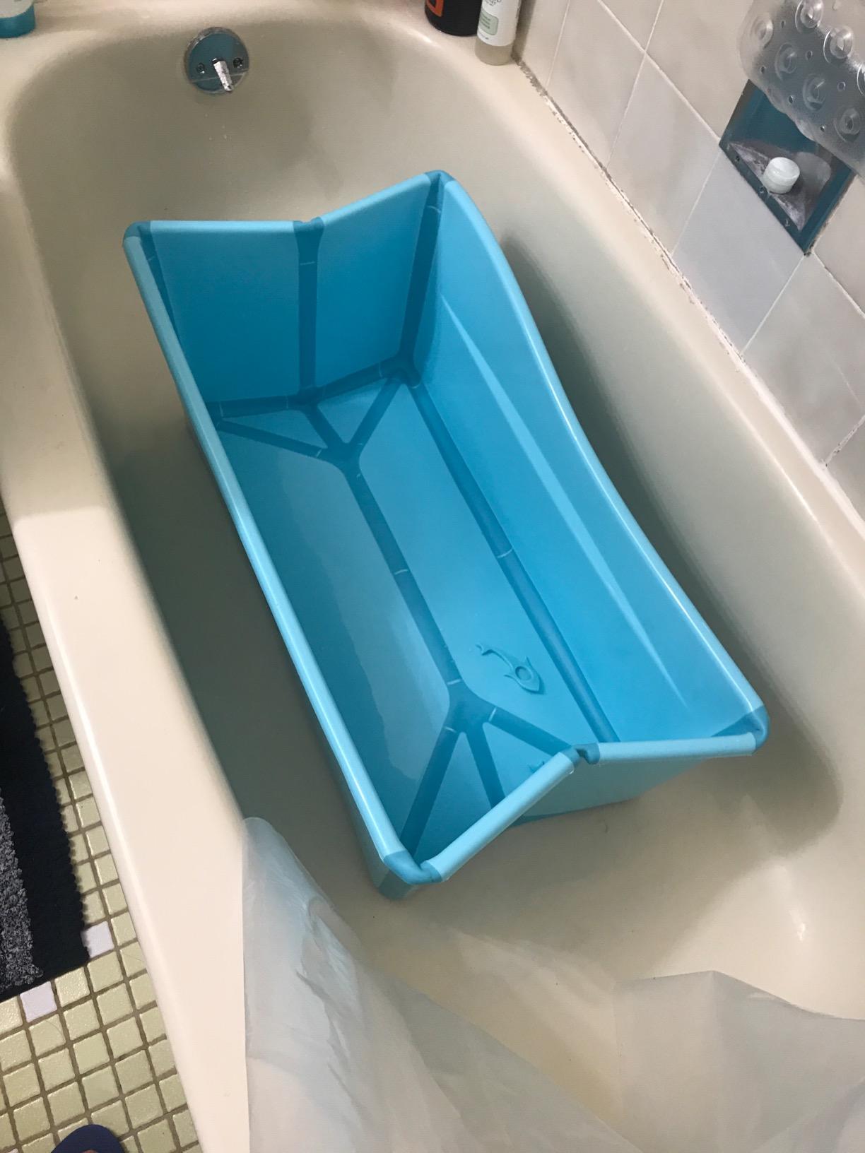 G Ganen Plastic Foldable Bathtub for Shower Portable Ice Bath Tub Blue 30Inch customer photo 1