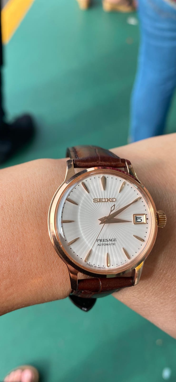 PRESAGE Automatic Ladies Cocktail 'Bellini' Rose Gold Watch SRP852J1 customer photo 1
