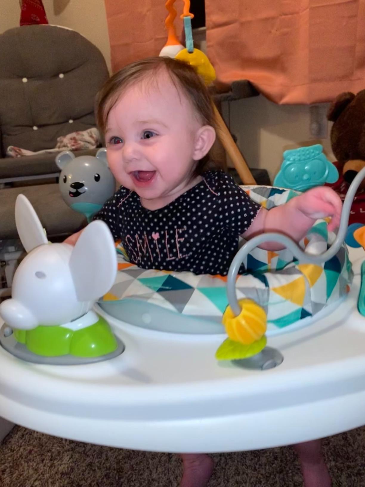 Evenflo Exersaucer Wood Frame Jumper, Woodland Wonder customer photo 2