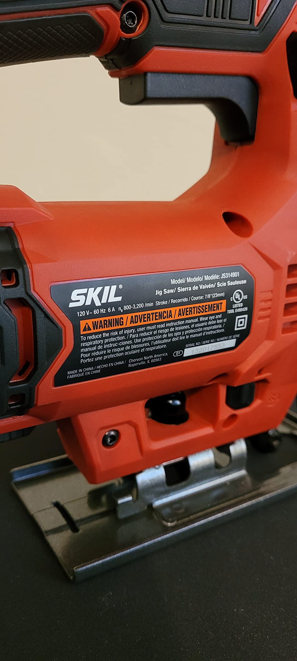 SKIL 6 Amp Corded Jig Saw with Tool-Free Blade Change - JS314901 customer photo 1