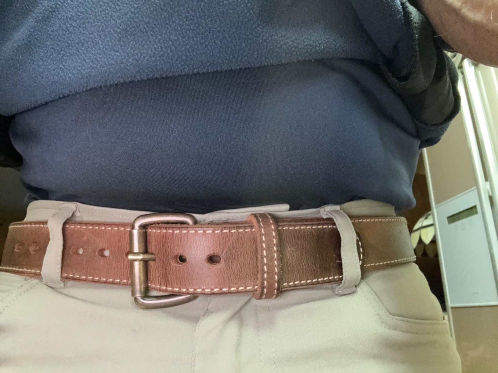 Steel Core Bison Leather Gun Belt - 1.5