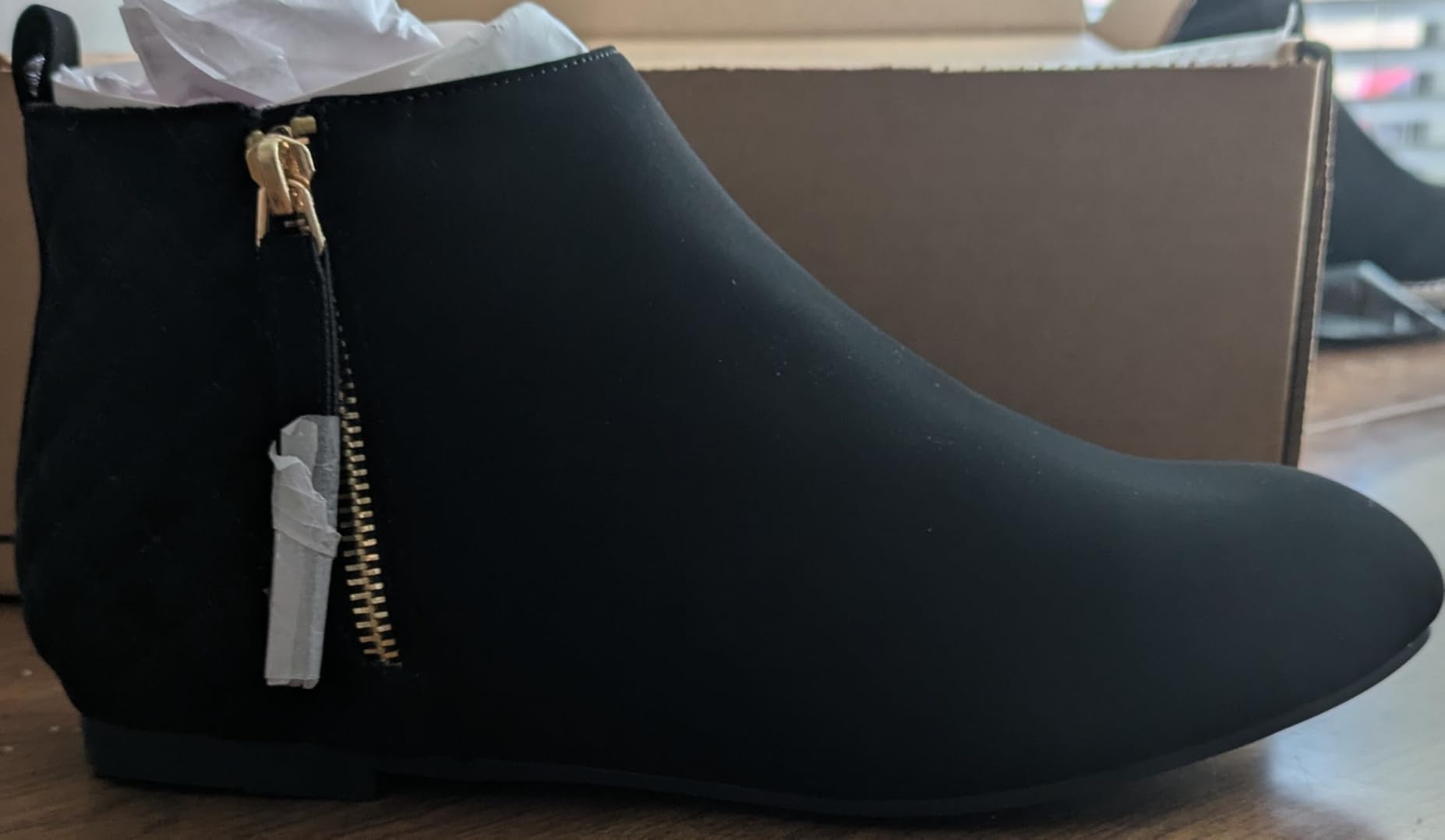 MaxMuxun Women's Ankle Boots Flat Round Toe Side Zip Booties customer photo 1