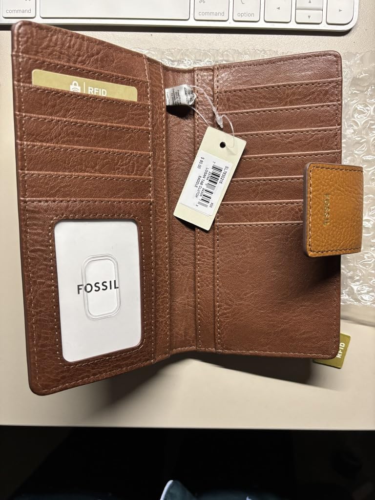 Fossil Women's Logan Leather Wallet RFID Blocking Tab Clutch customer photo 2
