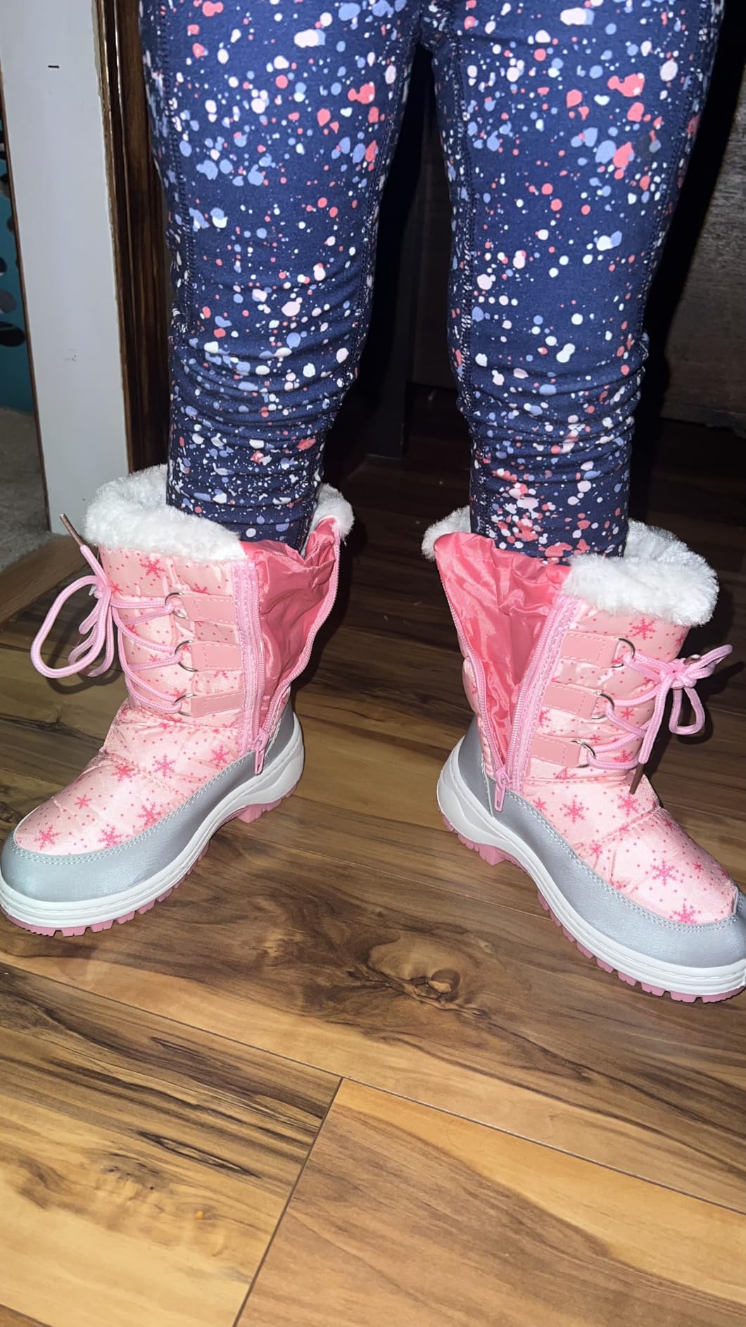 Kids Girls Insulated Fur Winter Warm Snow Boots Toddler/Little Kid customer photo 1