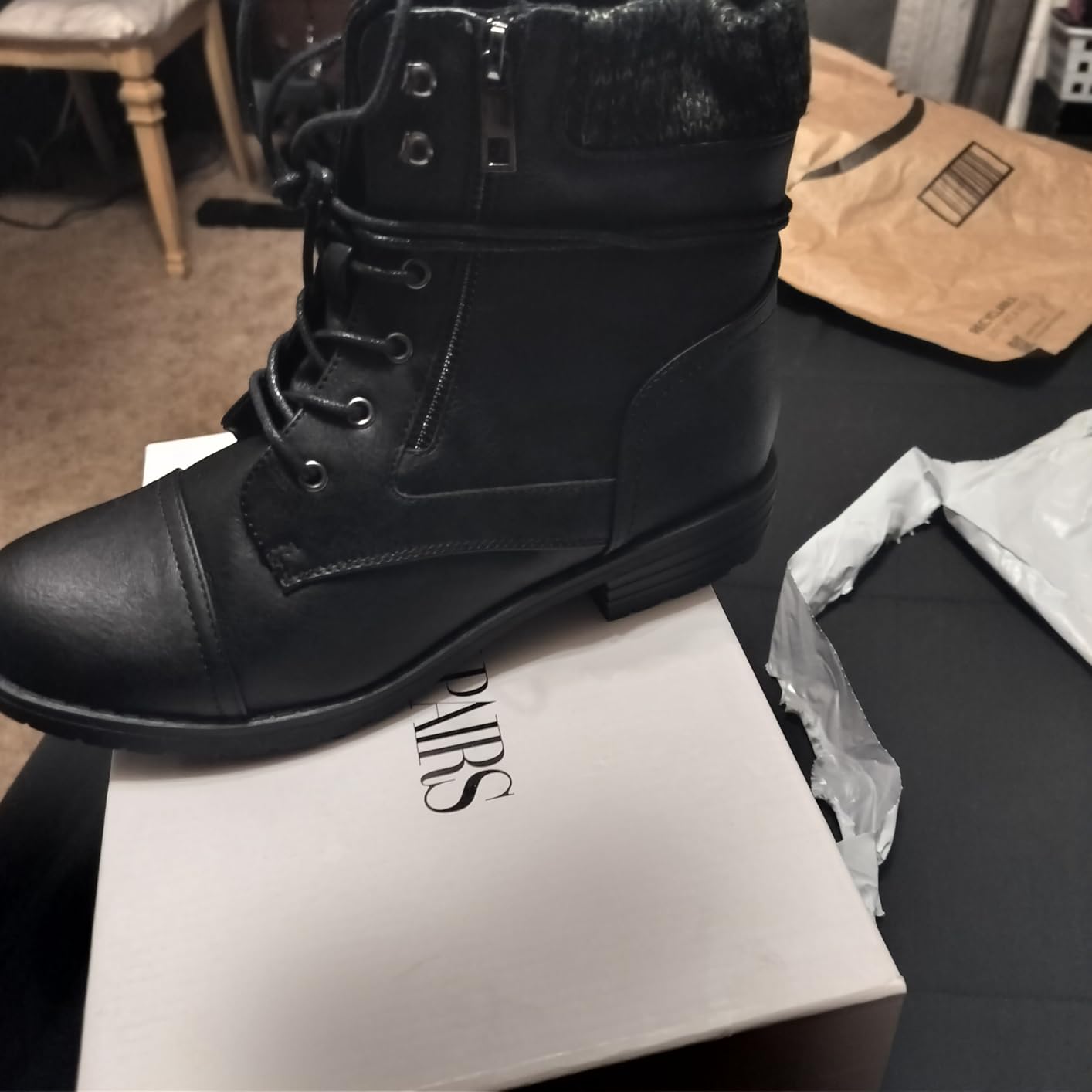 DREAM PAIRS Women's Lace Up Combat boots Ankle Booties customer photo 1