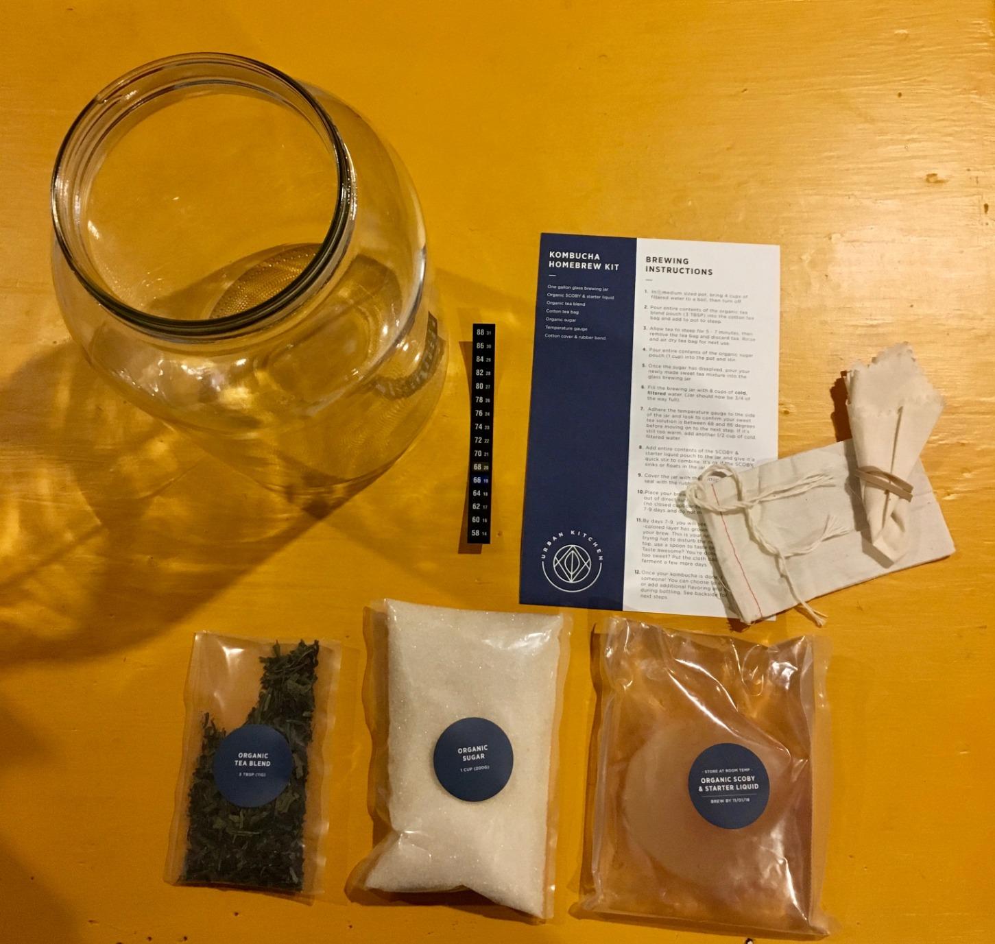 Starter Kit – Includes Organic SCOBY, Starter Liquid, 1 Gallon Glass Jar, Temp Gauge, Tea, and Sugar customer photo 1