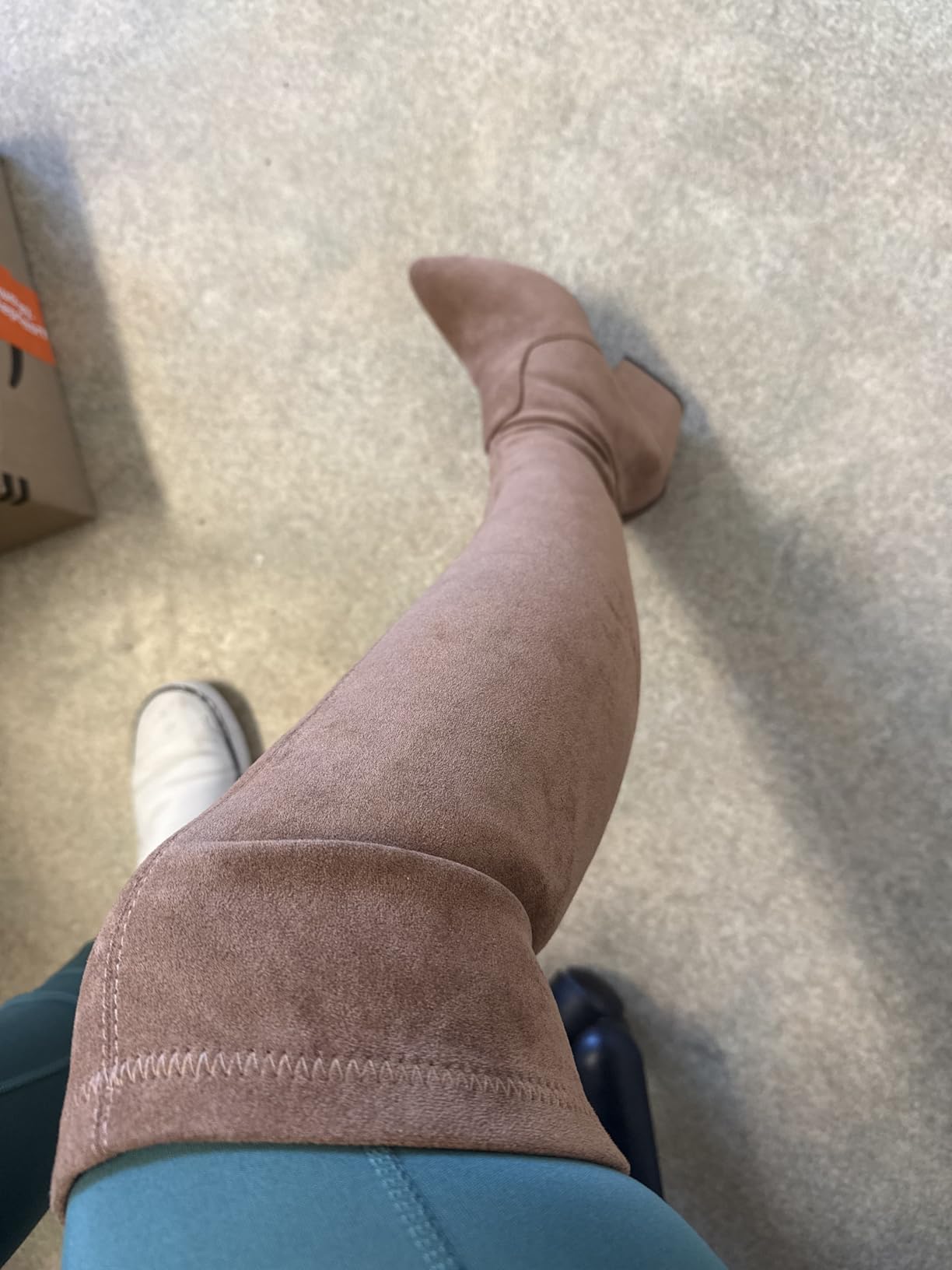 N.N.G Women Over the Knee Boots Thigh High Suede Block Winter Low Above Flat Long OTK Comfort Pointed toe customer photo 1