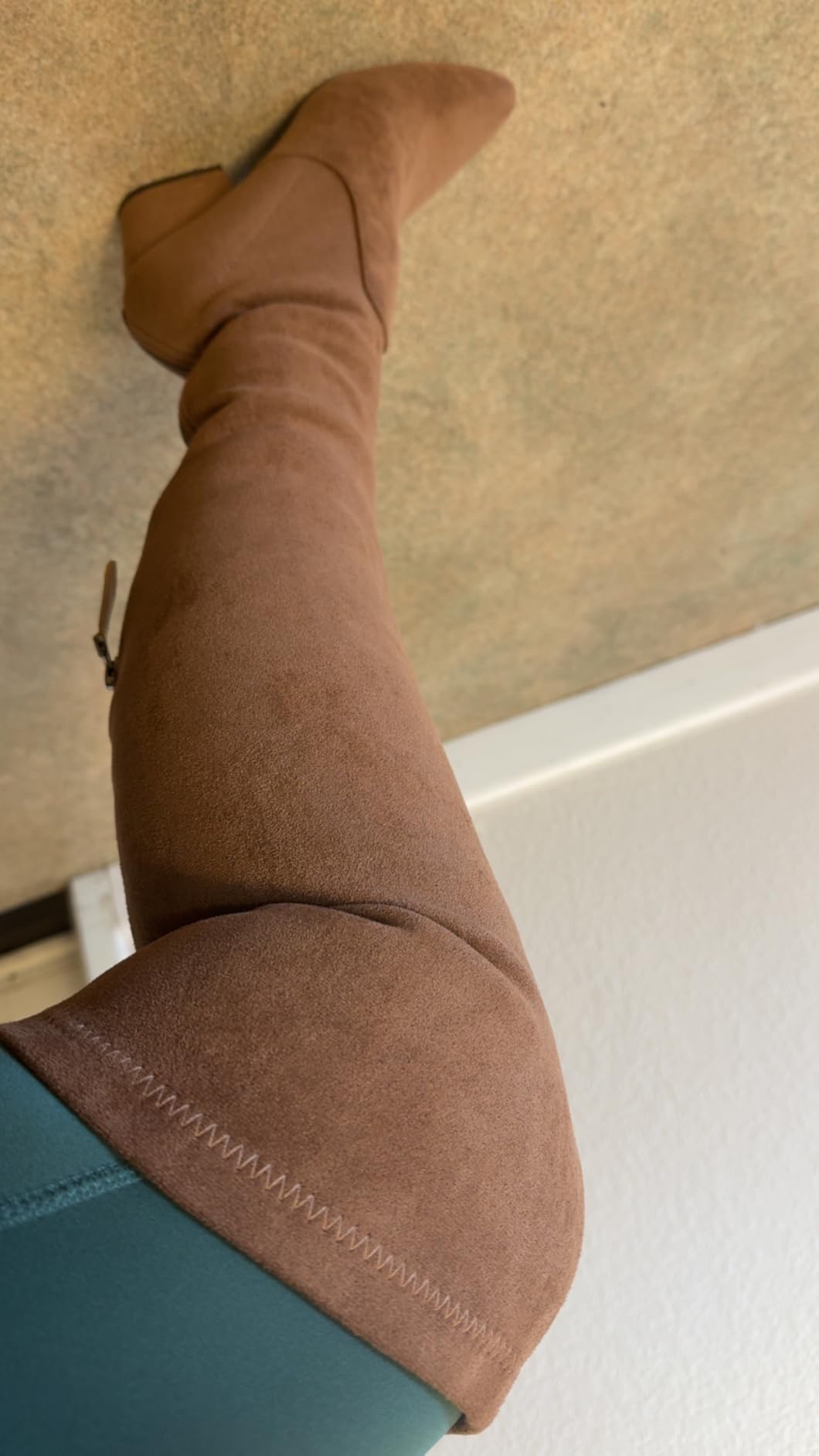 N.N.G Women Over the Knee Boots Thigh High Suede Block Winter Low Above Flat Long OTK Comfort Pointed toe customer photo 2