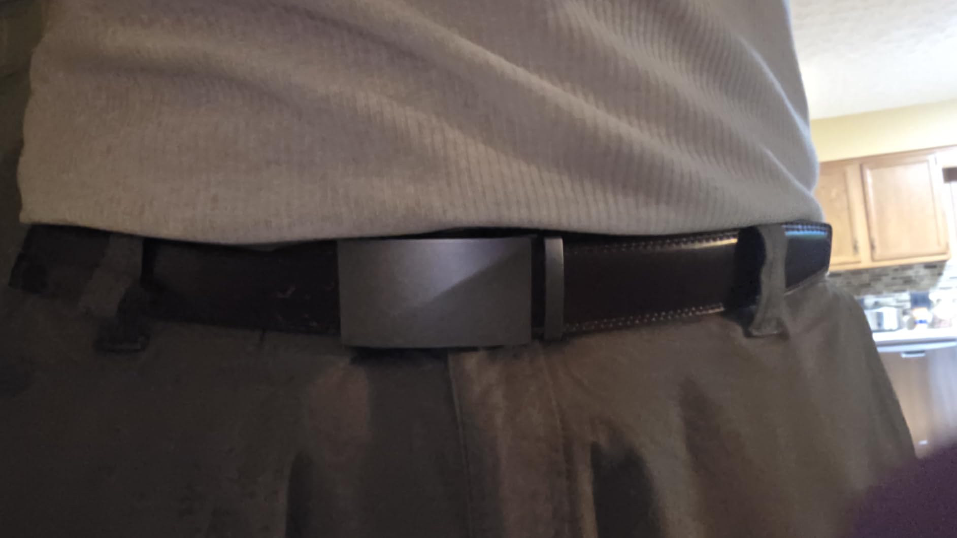 CHAOREN Mens Leather Ratchet Belt 2 Pack - Customizable Fit (35mm) | Smooth Sliding, Precise Micro‑Adjust, Trim to Fit, Versatile Style, Dress & Casual Wear, Gift Boxed customer photo 1