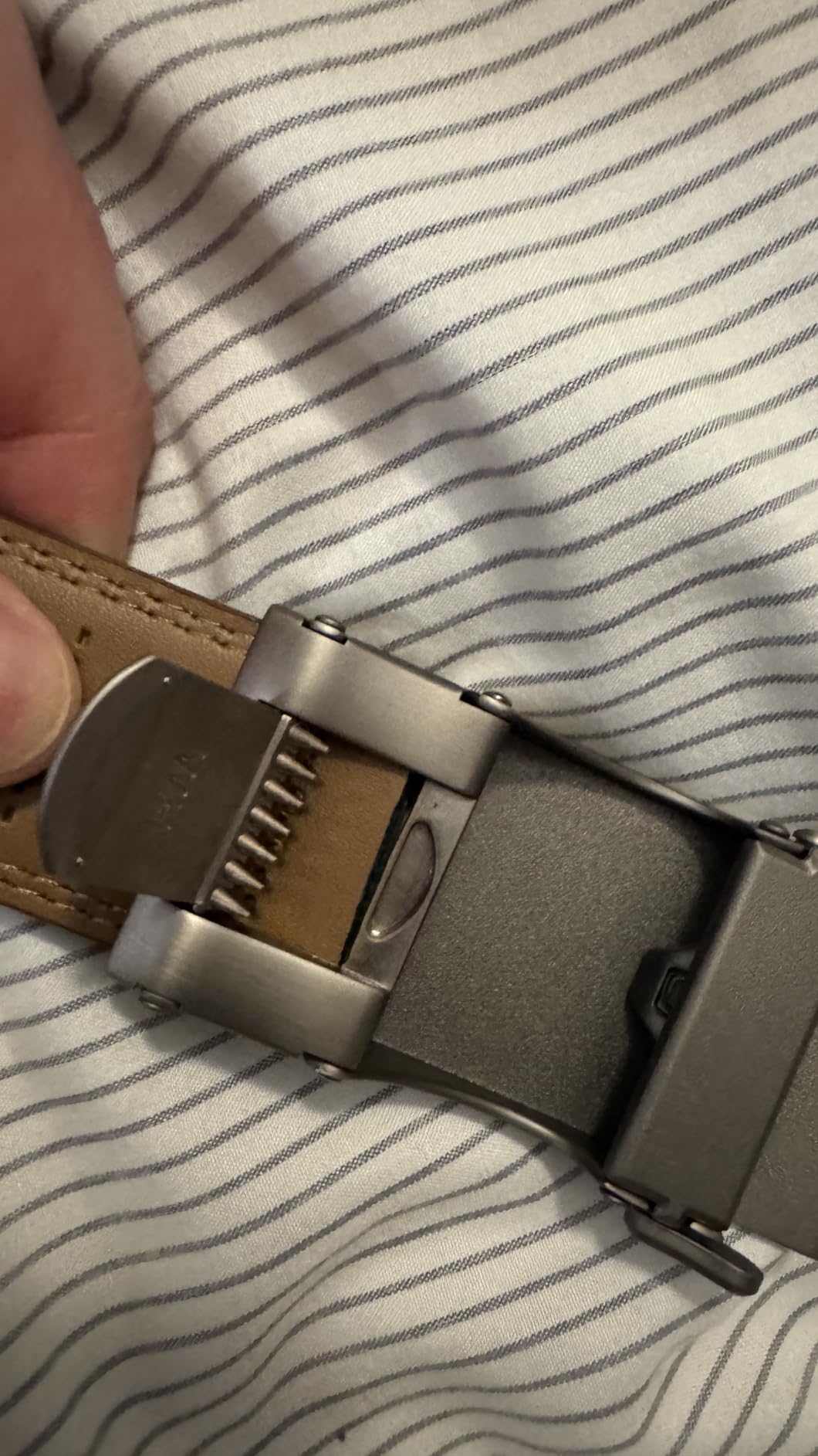 CHAOREN Mens Leather Ratchet Belt 2 Pack - Customizable Fit (35mm) | Smooth Sliding, Precise Micro‑Adjust, Trim to Fit, Versatile Style, Dress & Casual Wear, Gift Boxed customer photo 2