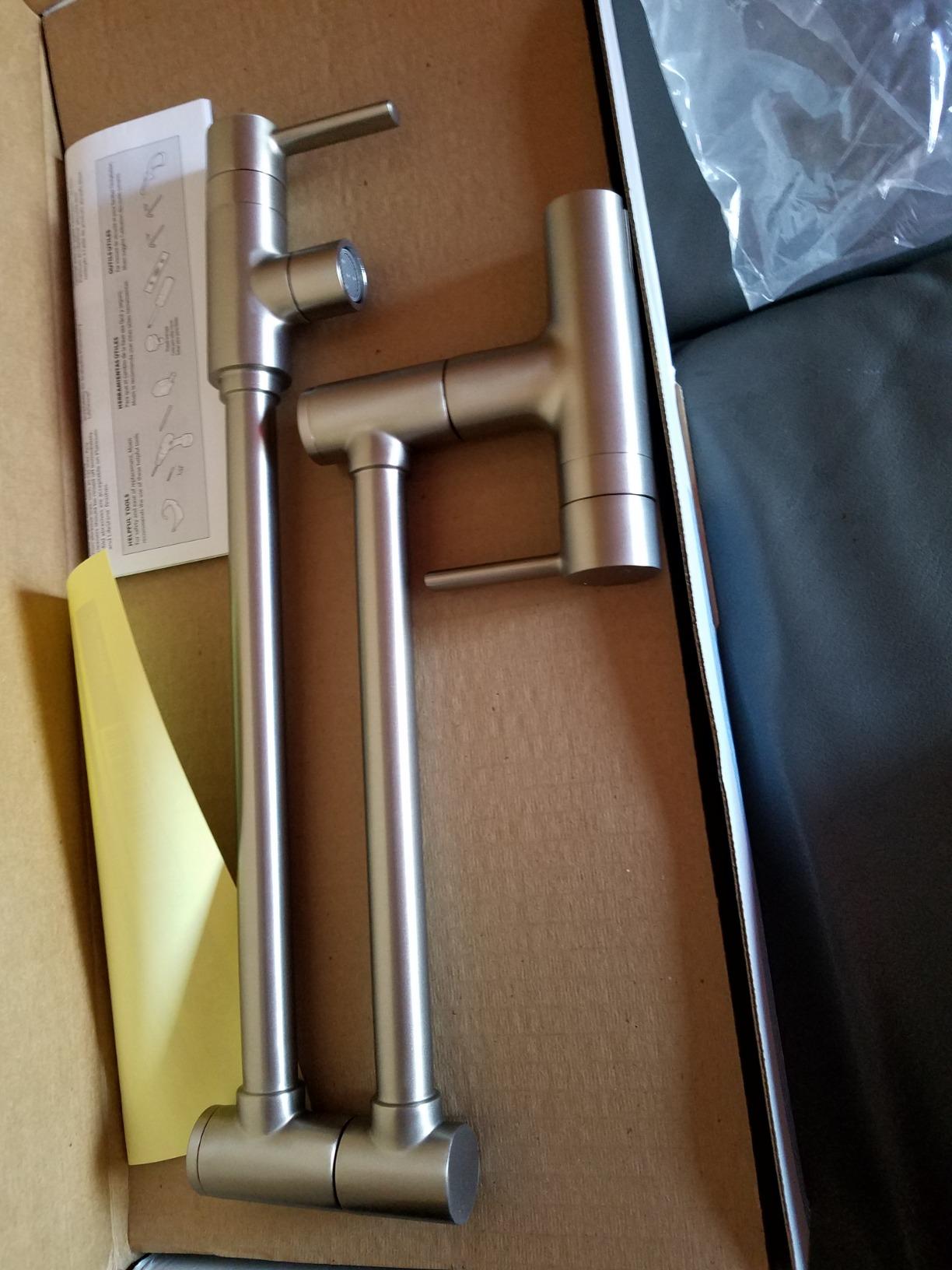 Moen Matte Black Modern Wall Mount Folding Swing Arm Pot Filler, Double Jointed Kitchen Stove Faucet, S665BL customer photo 2