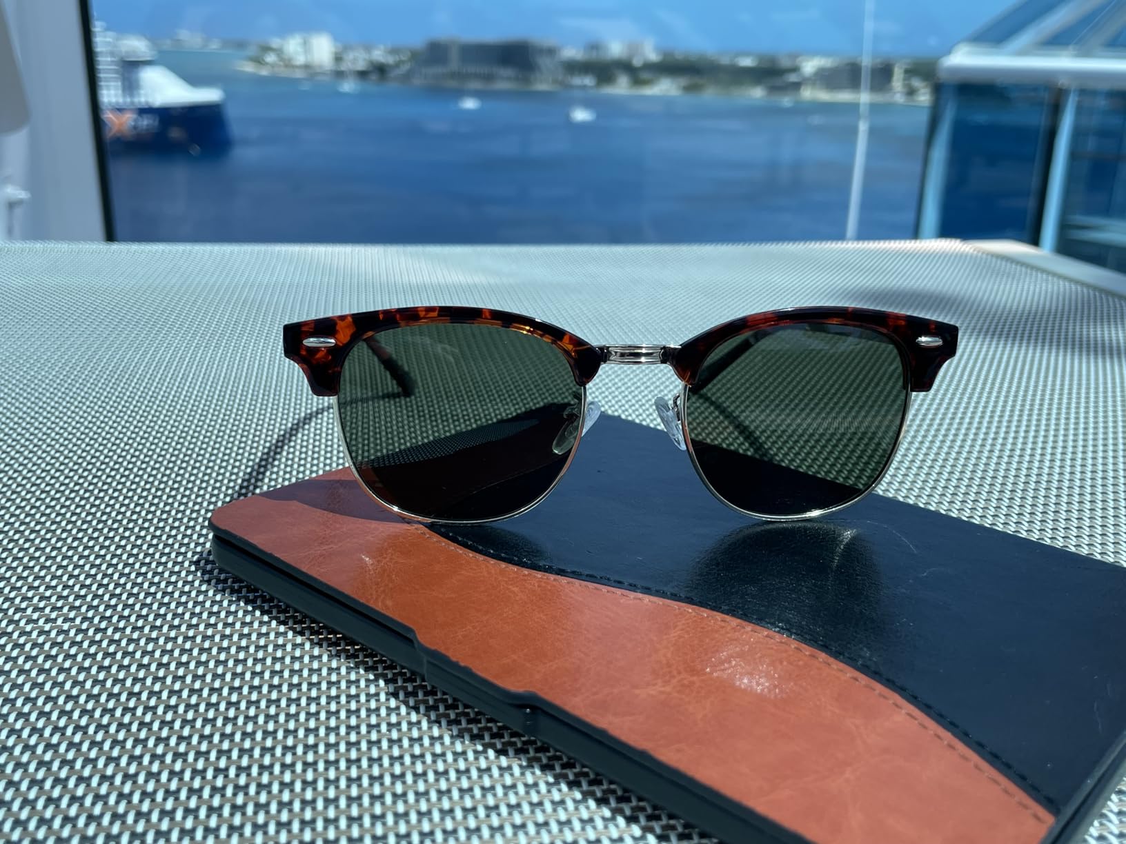 KALIYADI Polarized Sunglasses for Men and Women Semi-Rimless Frame Driving Sun glasses UV Blocking customer photo 1