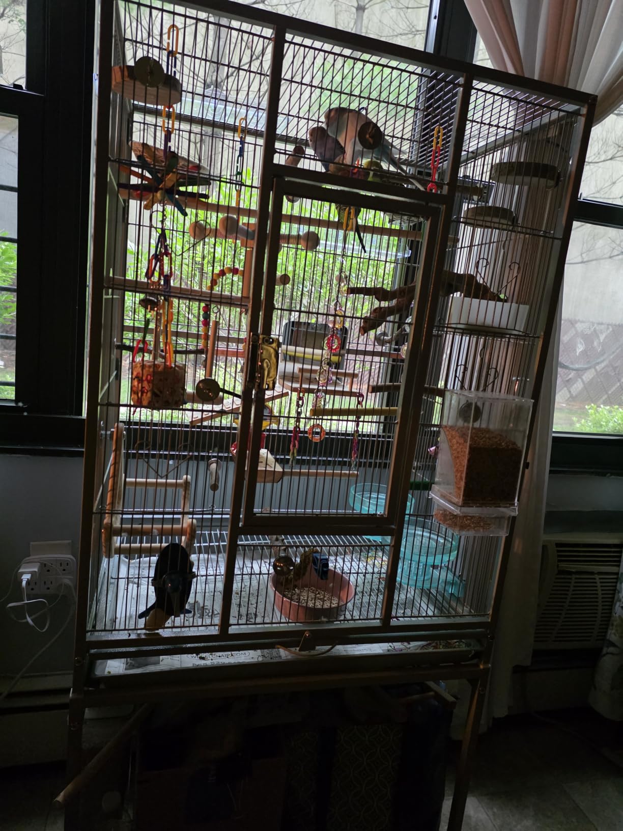 Yaheetech 54-inch Wrought Iron Standing Large Parrot Parakeet Flight Bird Cage for Small Parrot Sun Parakeet Green Cheek Conure Lovebird Budgie Finch Canary Bird Cage with Stand customer photo 1