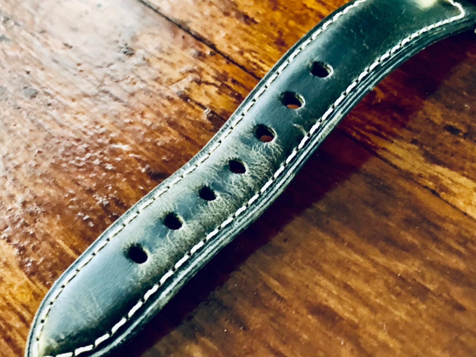 Quick Release Retro Leather Watch Band,Vintage Oil-tanned Pull-up Leather Strap Replacement,Choice of Width-18mm 20mm 22mm 24mm or 26mm customer photo 1